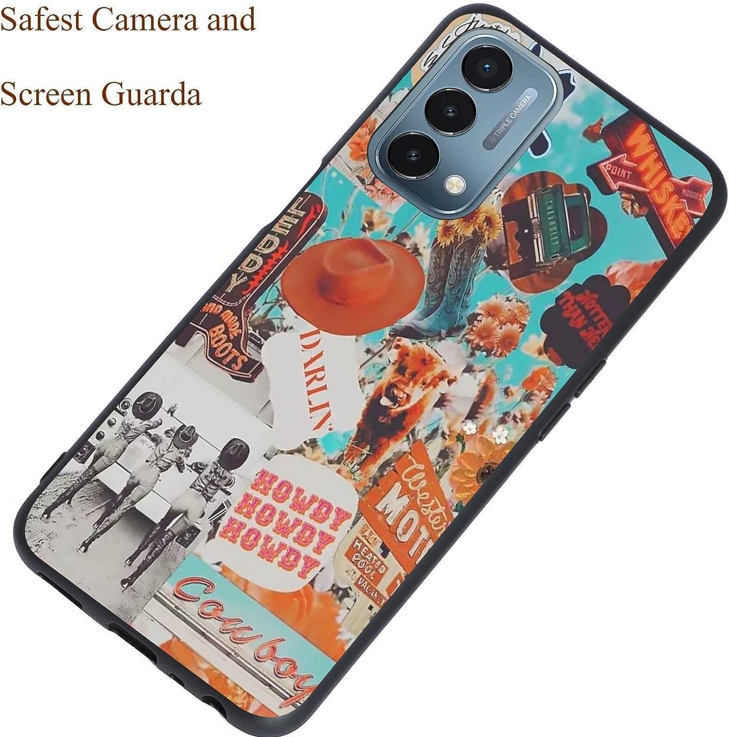 KSHSAA Designed for Oneplus Nord N200 5G Western Case, Cowboy Cowgirl Howdy Western Ranch Boho Retro for Oneplus Case Women Girls, Soft Silicone Shockproof Fashion Case for Oneplus  KSHSAA   