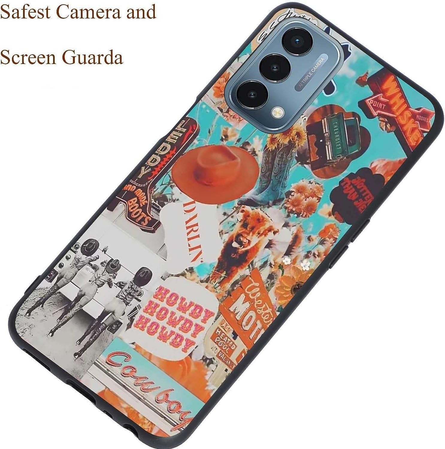 KSHSAA Designed for Oneplus Nord N200 5G Western Case, Cowboy Cowgirl Howdy Western Ranch Boho Retro for Oneplus Case Women Girls, Soft Silicone Shockproof Fashion Case for Oneplus  KSHSAA   