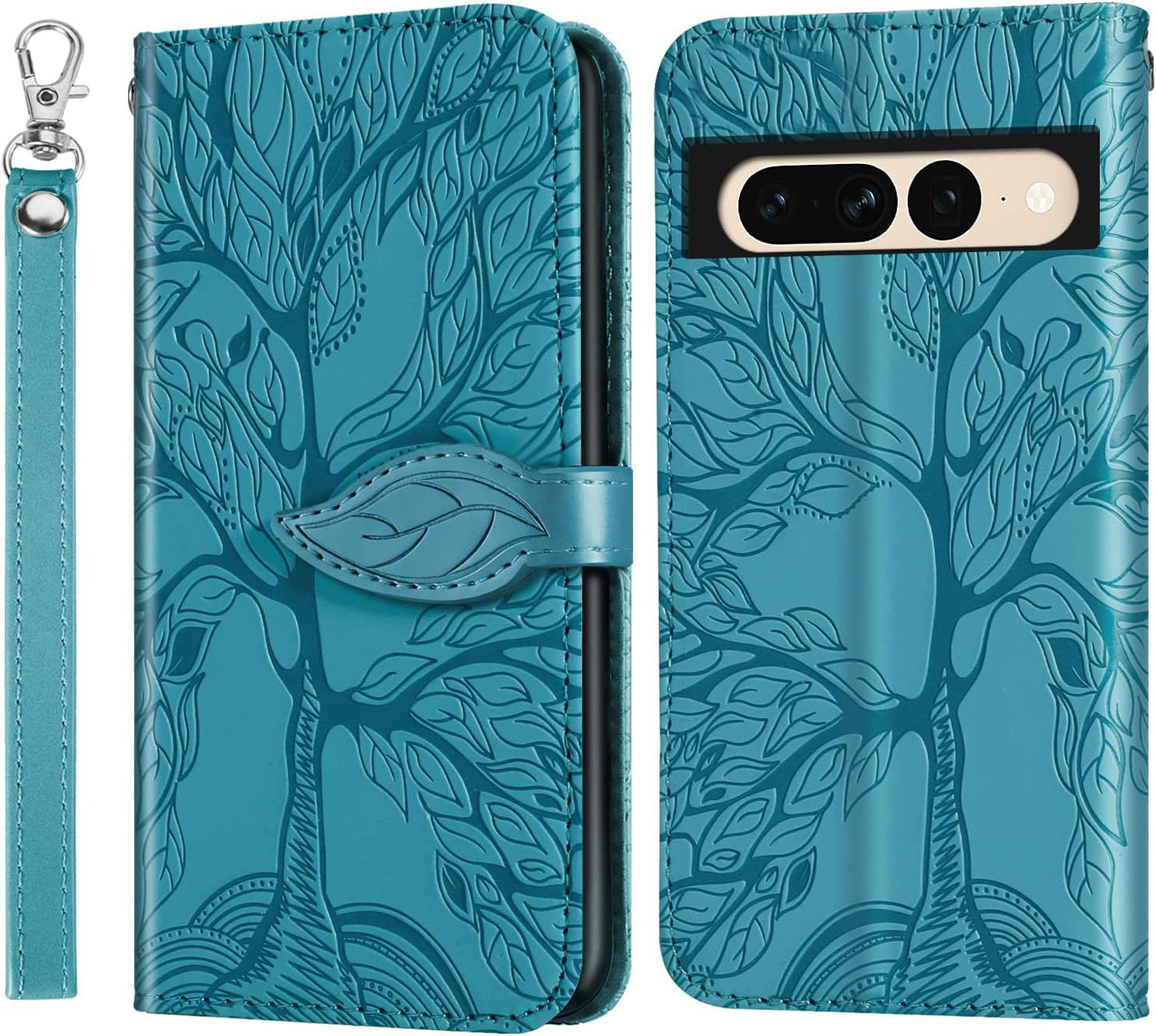 Varohix Google Pixel 6 Wallet Case with Card Holder/Slot,Pu Leather Folio Flip Shell [Kickstand][Magnetic Closure][Wrist Strap] Shockproof Cover Fit Google Pixel 6(6.4''),Brown  Varohix Turquoise Google Pixel 7 Pro(6.7 Inch) 