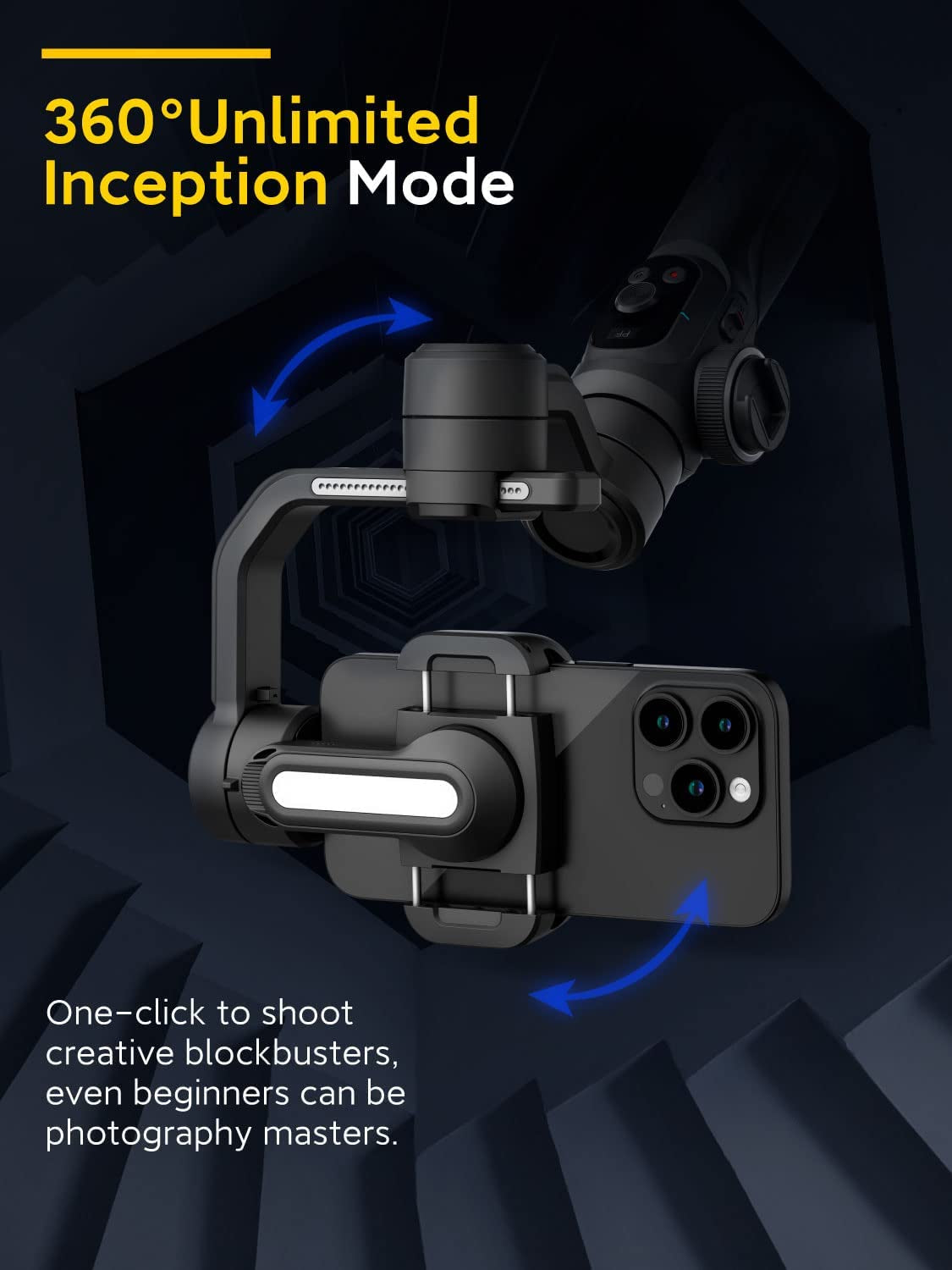 AOCHUAN Smart S2 Gimbal Stabilizer for Smartphone Professional Industry-Standard 3-Axis Phone Gimbal with Extendable Rod Microphone Fill Light Gimbal for Iphone and Android Vlogging Tiktok Youtube  AOCHUAN   
