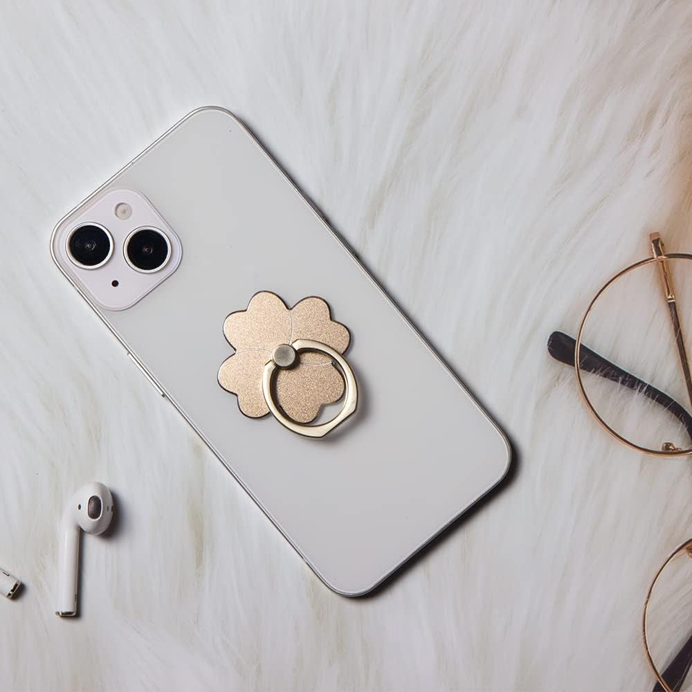 Lucky Grass Metal Cell Phone Ring Holder for Hand, Zinc Alloy Phone Back Ring Grip for Finger or Case (Gold)  SUNURS   