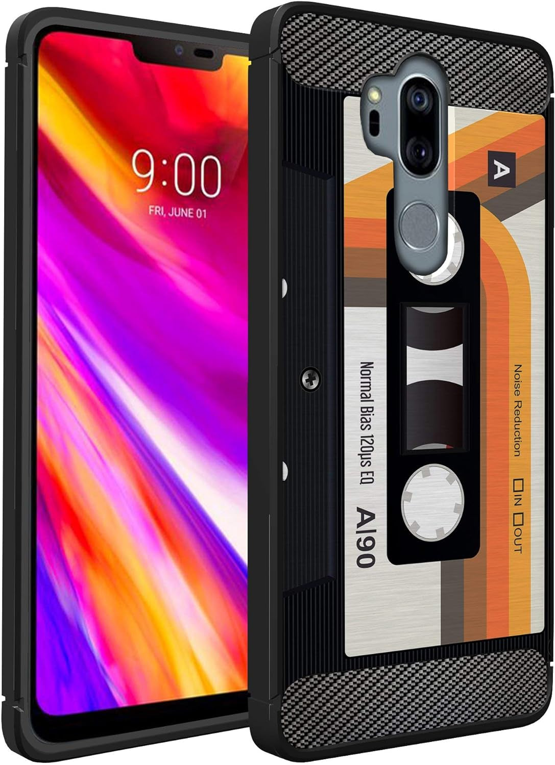 Casesondeck Case Compatible with [LG G7 / LG G7 Thinq] Pictorial Patterned TPU Design Case Flexible Slim and Elegant (Cobra Tiger)  CasesonDeck Retro Cassette  
