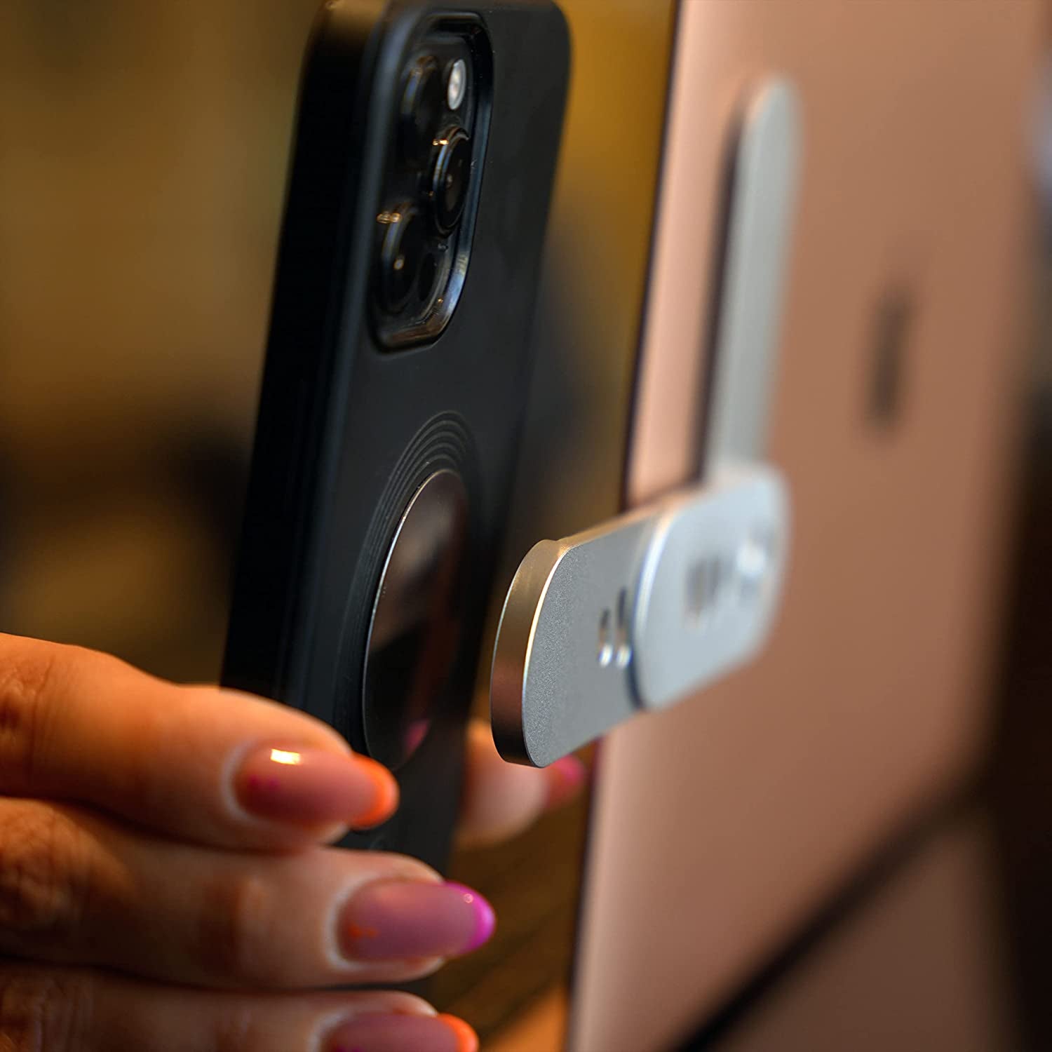 Doolkin® Pizo Mount, Laptop Phone Holder, Adjustable Laptop Stand, Foldable Laptop Side Mount Clip, Slim Portable Smartphone Stand, Computer Monitor Expansion Bracket, Magnetic Phone Mount  Doolkin   