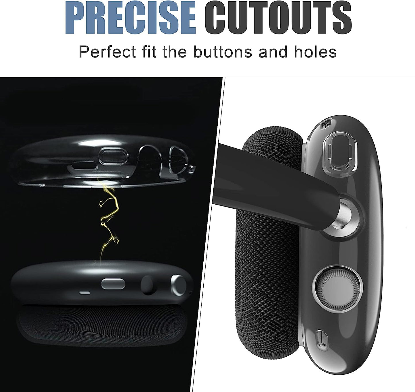 Case Cover for Airpods Max, Anti-Scratch Clear Soft TPU Case for Airpod Max Cover, Transparent Headphones Case  UVEPBSMN   