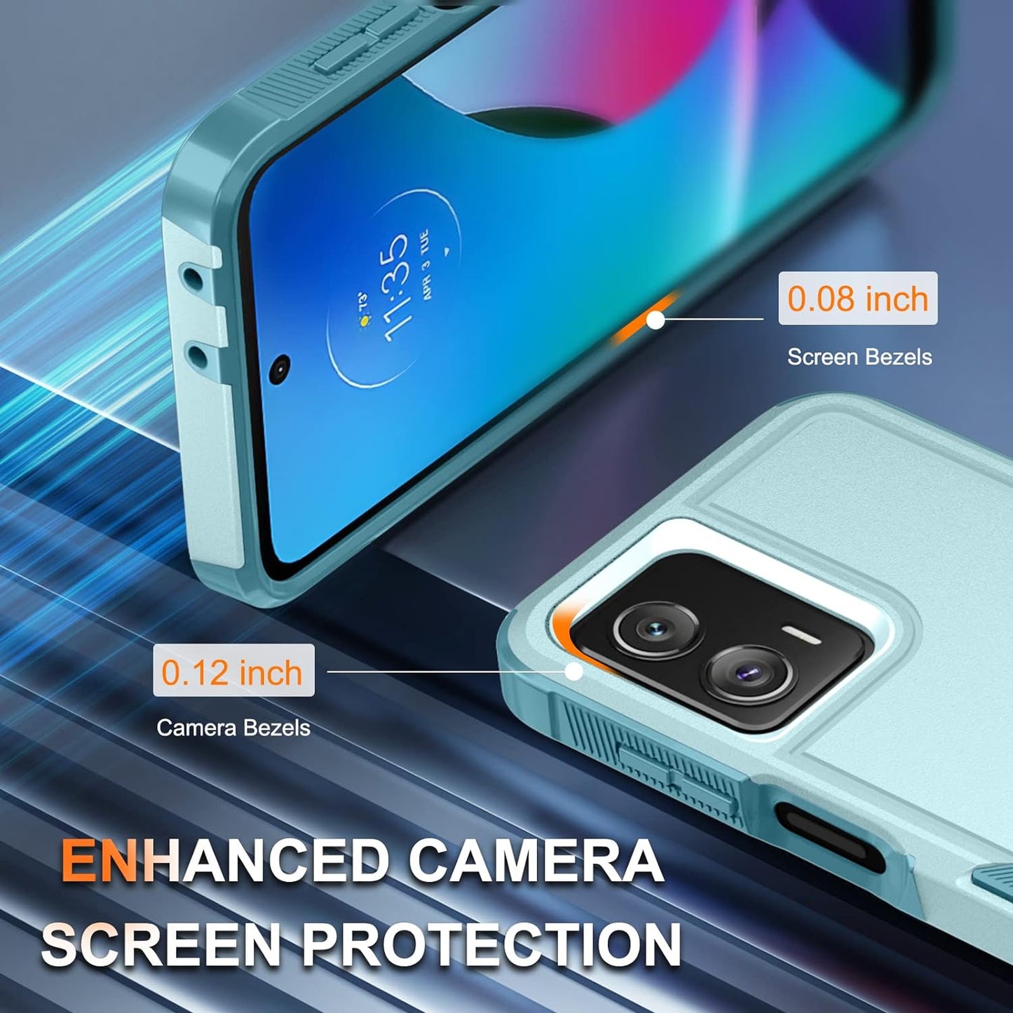 For Motorola Moto G Power 5G 2023 & Moto G 5G 2023 Case with Tempered Glass Screen Protector[1 Pack], Dual Layer Full Body Heavy Duty Rugged Shockproof Protective Phone Cover, Mint Green  RMOCR   