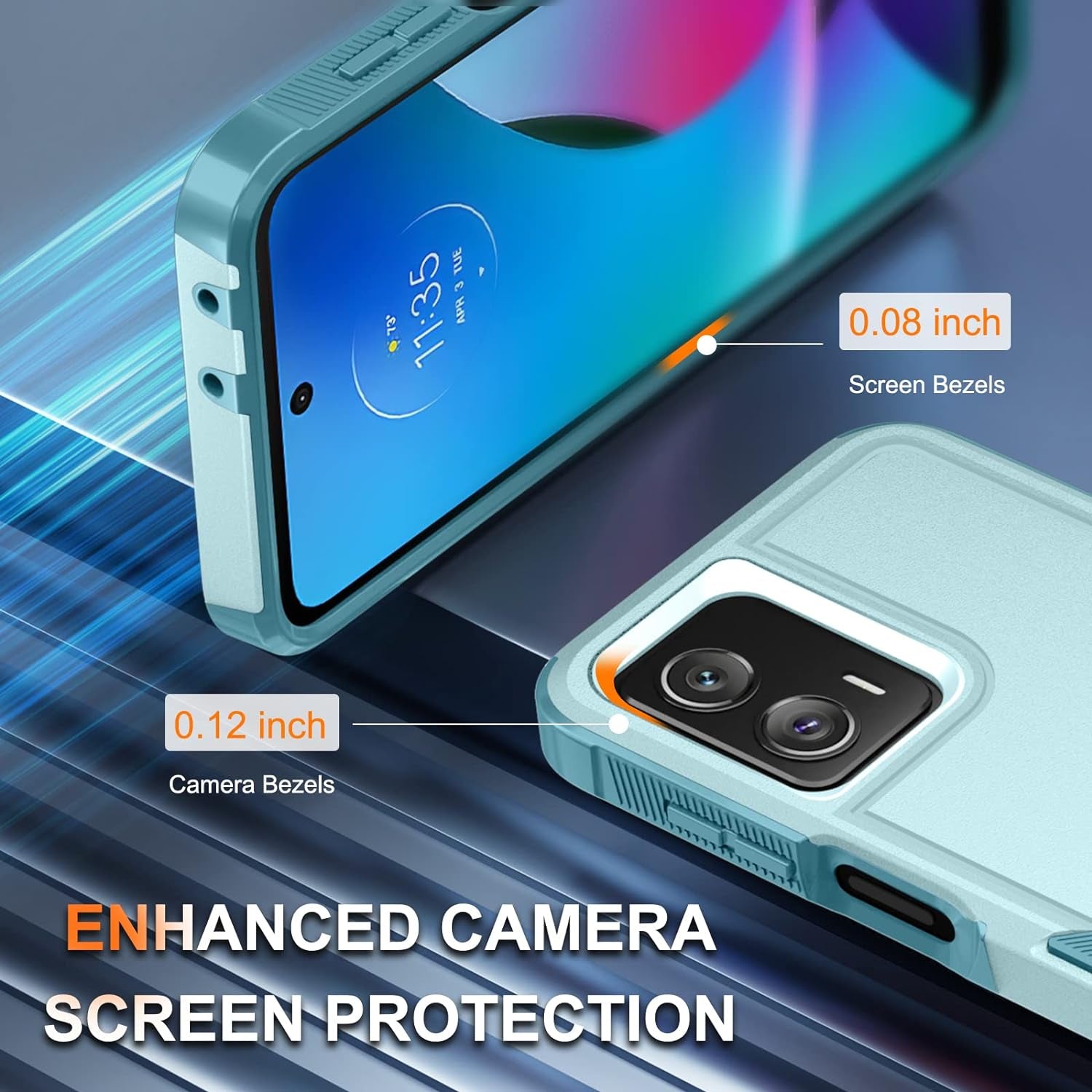 For Motorola Moto G Power 5G 2023 & Moto G 5G 2023 Case with Tempered Glass Screen Protector[1 Pack], Dual Layer Full Body Heavy Duty Rugged Shockproof Protective Phone Cover, Mint Green  RMOCR   