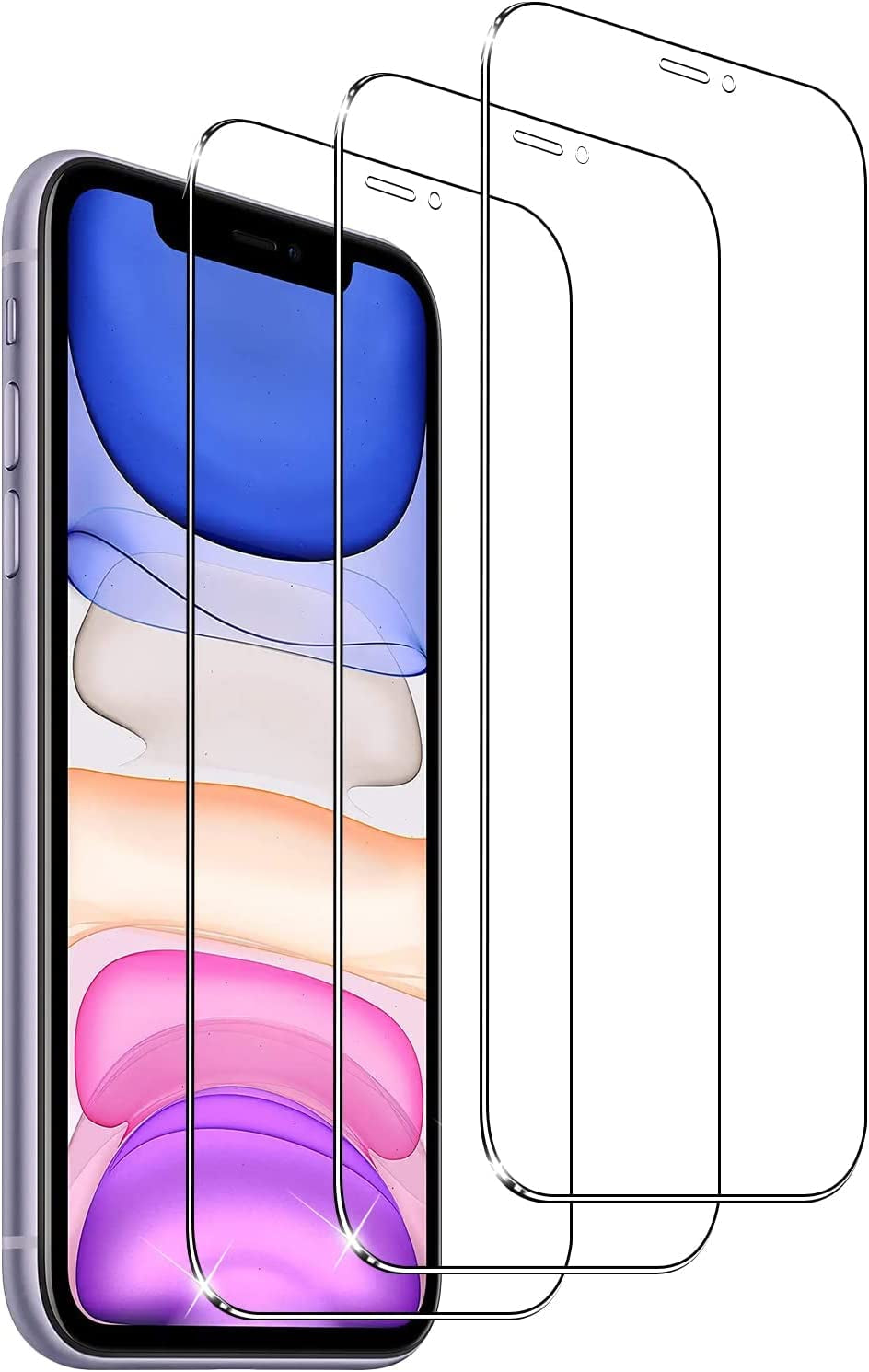 YMHML [3 Pack Screen Protector for Iphone 11 6.1 Inch, [Military Grade Shatterproof] Bubble Free Scratch Resistant HD Tempered Glass Film -Case Friendly  YMHML   