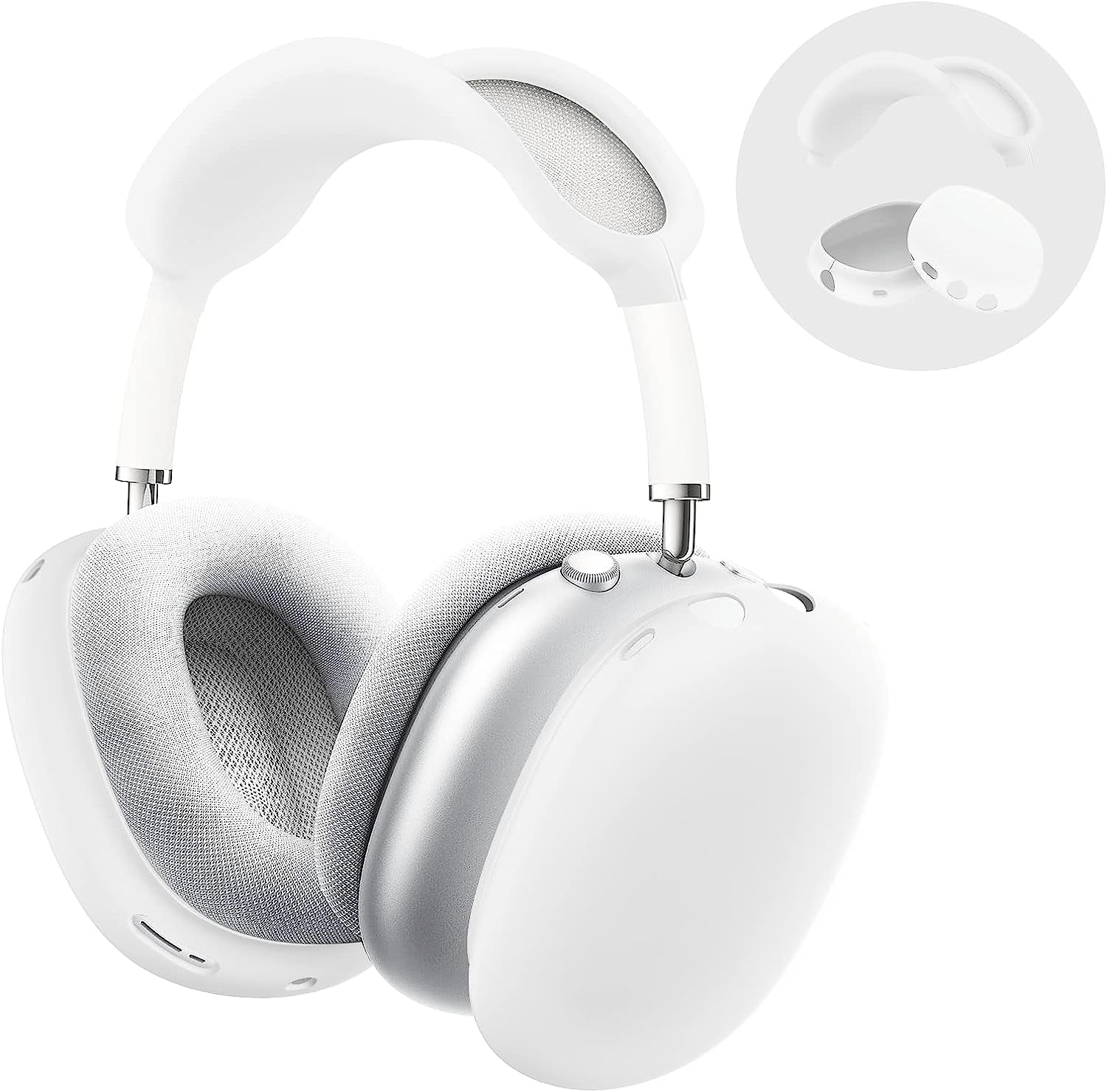 Woyinger Silicone Case for Airpods Max Headphones, Scratch-Resistant Earcup Caps and Headband Cover, Airpods Max Accessory Skin Case,White  Woyinger   