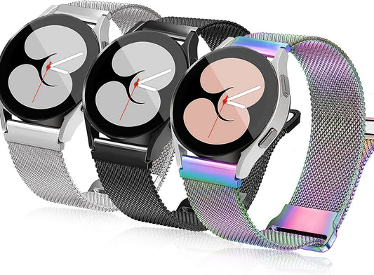 3 Packs Upgrade Double Magnetic Galaxy Watch 5/4 Band, Mesh Loop 20Mm Breathable & Comfortable Band, Compatible with Samsung Watch 5 Band/Galaxy Watch 4 Band/Watch 5 Pro Band/Active 2/ Watch 3 41Mm  YGTIECS   