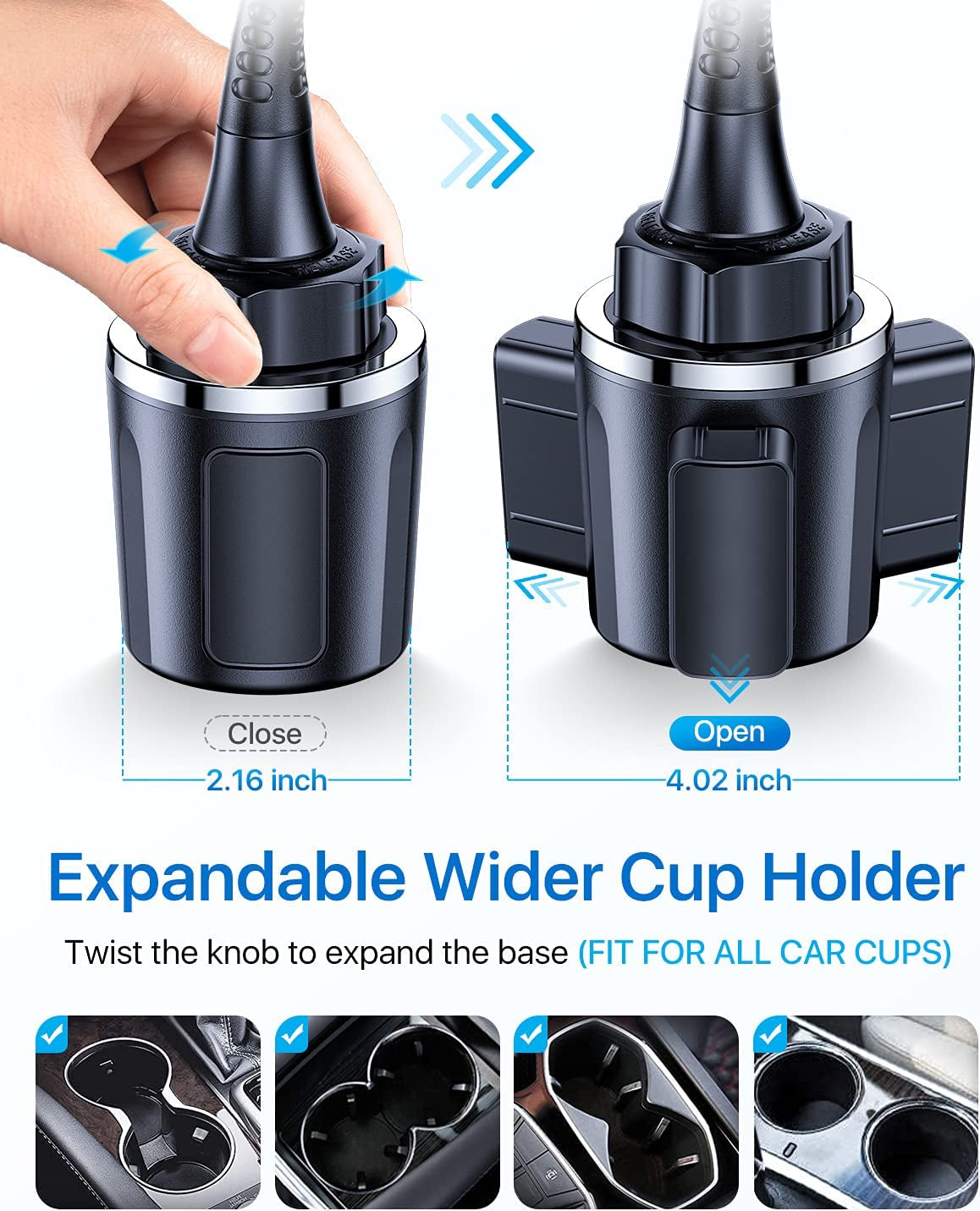 [Fast Charging] Andobil 15In Wireless Car Charger, [Upgraded Secure Chip] Qi Car Cup Phone Mount with Adapter Adjustable Gooseneck Cup Holder Charger Compatible with Iphone 14 13 12 Pro Max S22 S21  andobil   