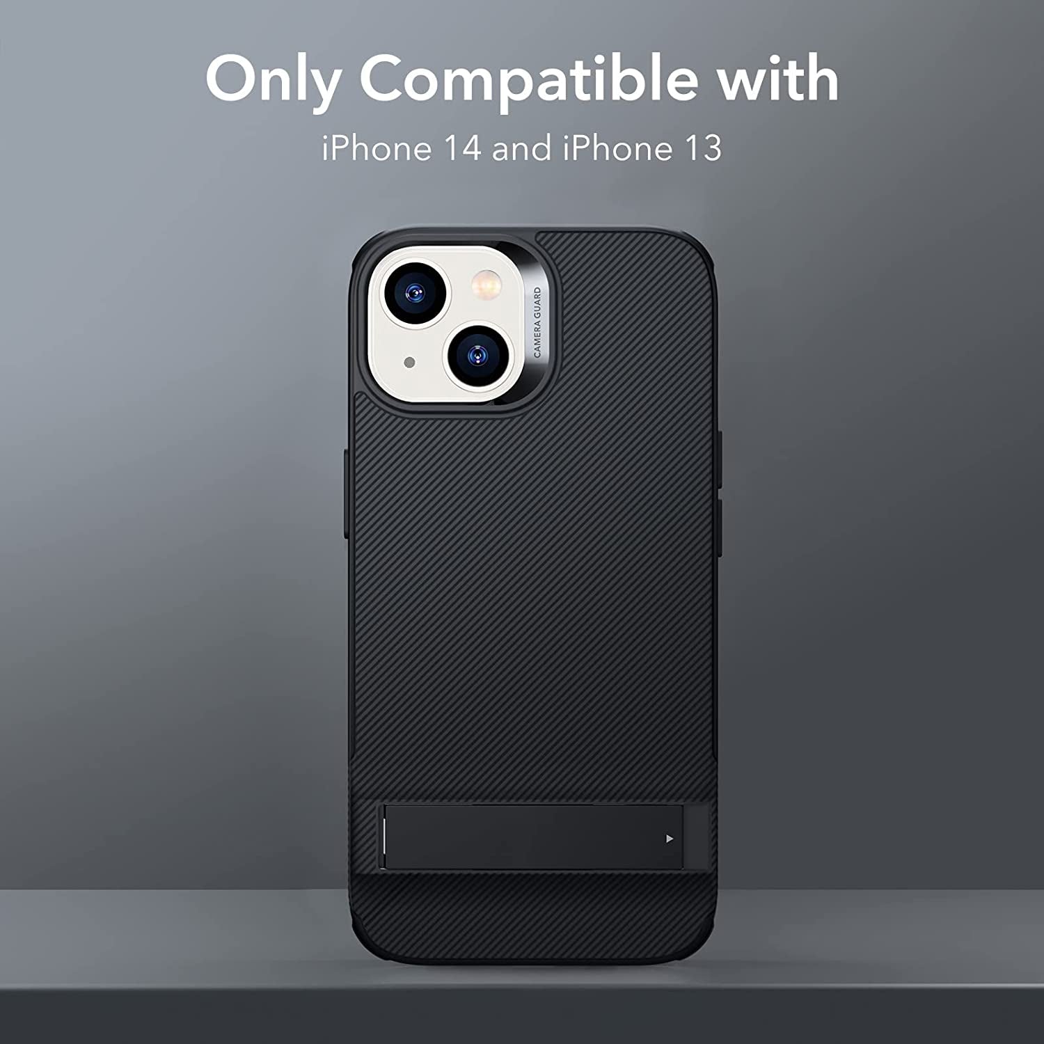 ESR for Iphone 14 Case/Iphone 13 Case, 3 Stand Modes, Military-Grade Drop Protection, Supports Wireless Charging, Slim Back Cover with Stand, Phone Case for Iphone 14/13, Metal Kickstand Case, Black  Electronic Silk Road Corp   