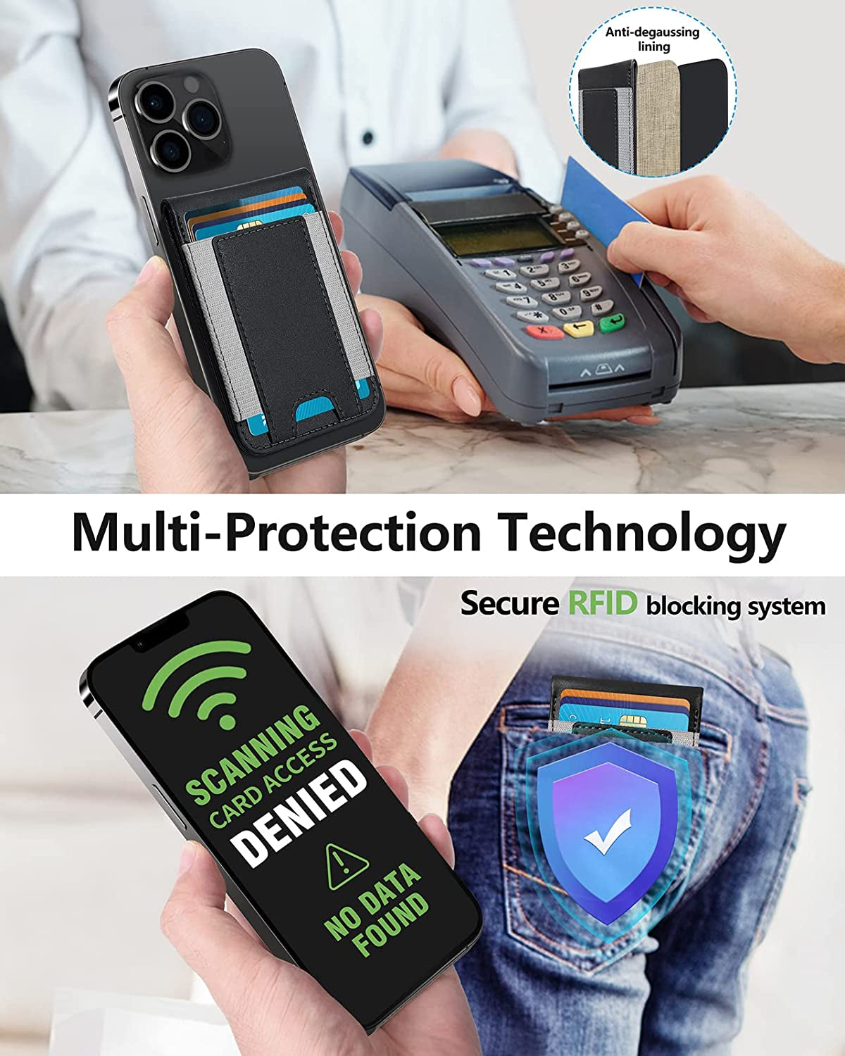 2-In-1 Magsafe Wallet, Up-Grade with Iphone Wallet and Adjustable Stand, Open ID Window, Magnetic Wallet for Iphone 14 Pro Max/14 Pro/14/14 Plus/13/12 Series, 9 Cards Holder, Vegan Leather, Black  ExtreLife   