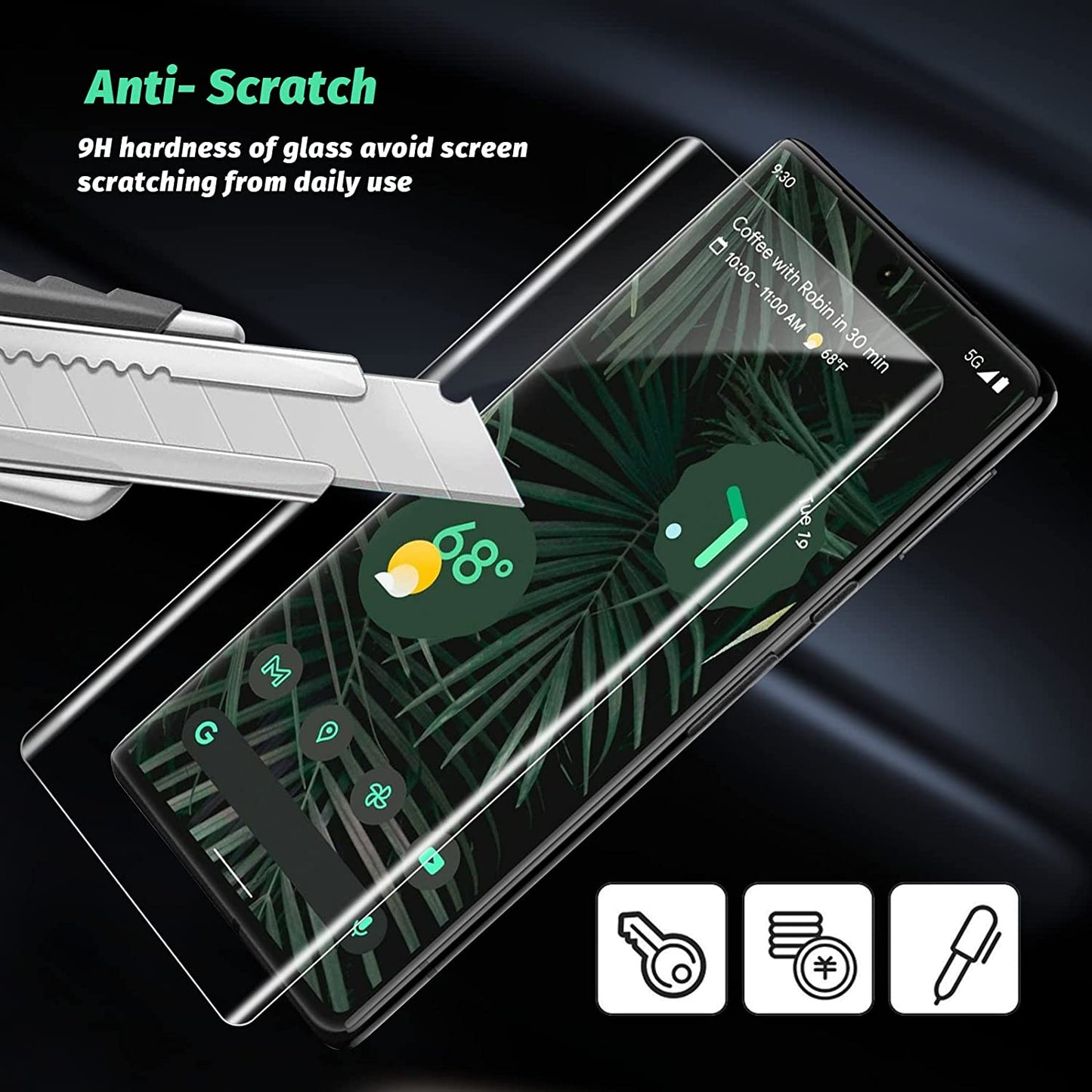 Asbellt 3 Pack for Google Pixel 6 Pro Screen Protector Tempered Glass 2 Pack UV Glass with 1 Pack Camera Lens Protector for Pixel 6 Pro 5G Support Fingerprint Reader Case Friendly (Clear)  AsBellt   