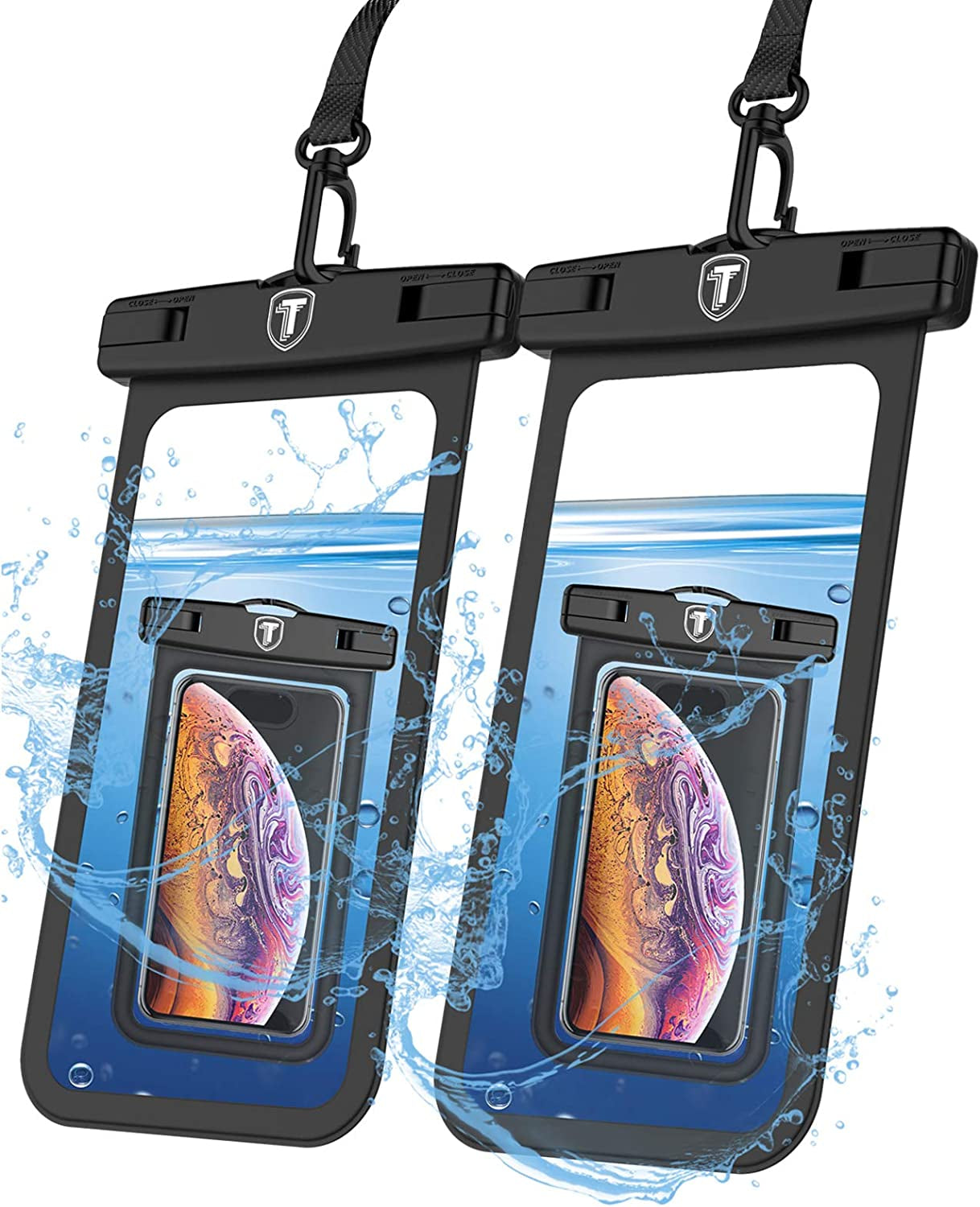NJJEX Waterproof Phone Pouch [2 Pack] Cell Phone Dry Bag Case for Samsung Galaxy Note 20 Ultra S23 Ultra S22 S21+ S20 S10 S9 A03S A13 A14 A53 A02S A12 A32 A42 A52 Iphone 14 Pro Max 13 12 11 Xs Xr 8 7  NJJEX   