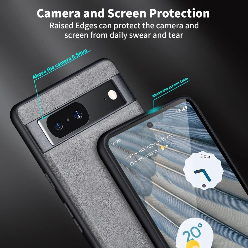 X-Level Google Pixel 7A Case, Thin Slim Premium PU Leather Elegant Soft TPU Bumper Shockproof Protective Cases Phone Cover for Google Pixel 7A 2023 (Gray)  X-level   