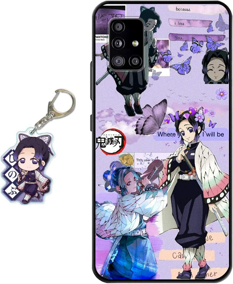 Staremeplz Compatible with Google Pixel 5 Case Anime Design [With Giyuu Figure Keychain], Soft Silicone TPU Animation Cool Phone Case for Google Pixel 5  Staremeplz Kochou Shinobu Google Pixel 5 