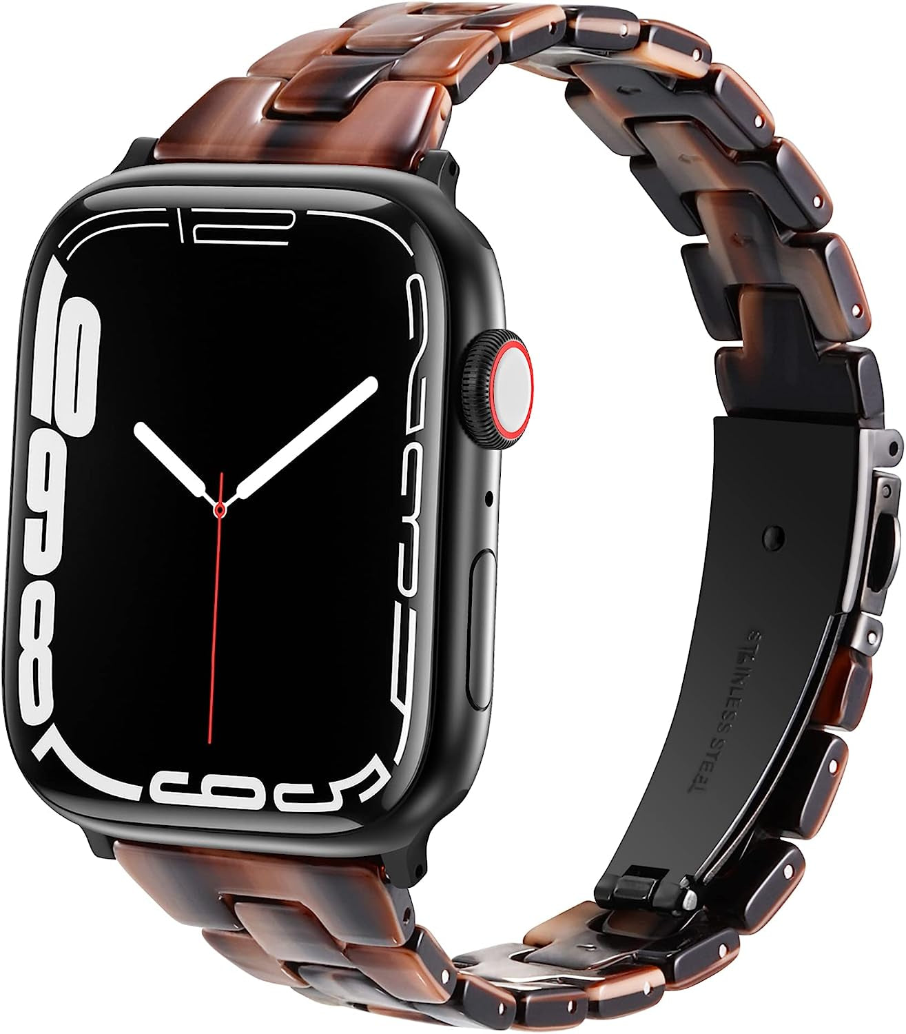 Slim Resin Bands Compatible with Apple Watch Band 38Mm 40Mm 41Mm 42Mm 44Mm 45Mm 49Mm Thin Light Strap with Stainless Steel Buckle Replacement Bracelet for Iwatch Ultra Series 8 SE 7 6 5 4 3 2 1  Arctime Chocolate 38/40/41mm 