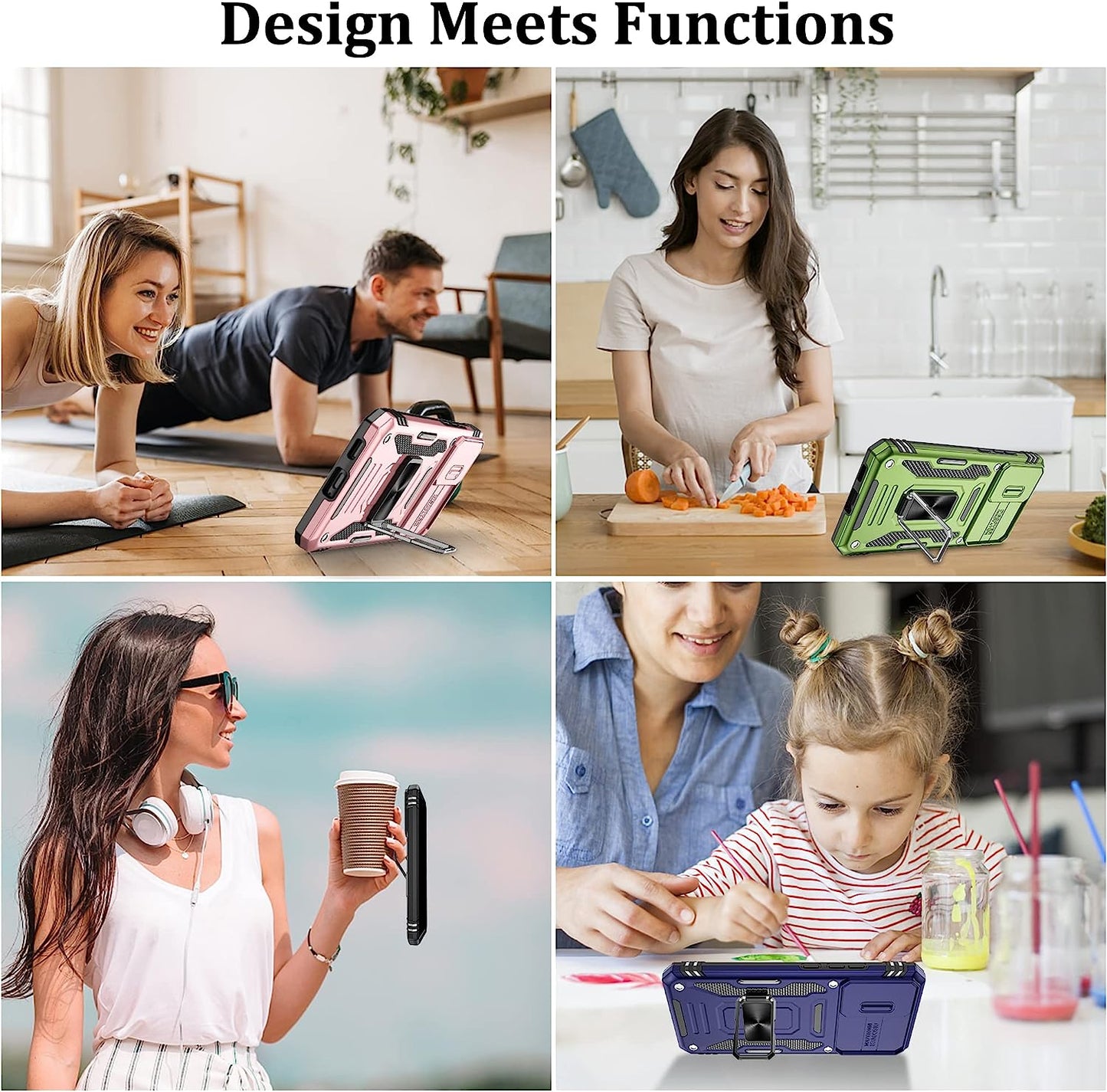 Galaxy S22 Case，S22 Case with Slide Camera Cover and Screen Protector, Shockproof Samsung S22 Galaxy Case with 360° Magnetic Ring Holder Kickstand Phone Case for Samsung S22 Black  Gritup   