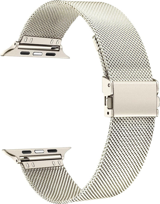 Trumirr Band for Apple Watch Series 8 7 41Mm Starlight Women, Thin Mesh Stainless Steel Bands Upgraded Buckle Strap for Iwatch SE (2Nd Gen) Series 8 7 6 5 4 3 2 1 41Mm 40Mm 38Mm  TRUMiRR   
