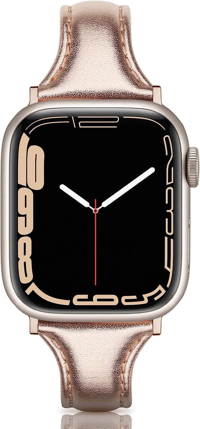 Eyamumo Leather Band Compatible for Apple Watch Band 38Mm 40Mm 41Mm, Slim Thin Elegant Genuine Leather Strap Compatible for Iwatch Series 8, 7, 6, 5, 4, 3, 2, 1, SE, Sport & Edition for Women  Eyamumo Rosegold / Rosegold Adapter 38mm / 40mm / 41mm 