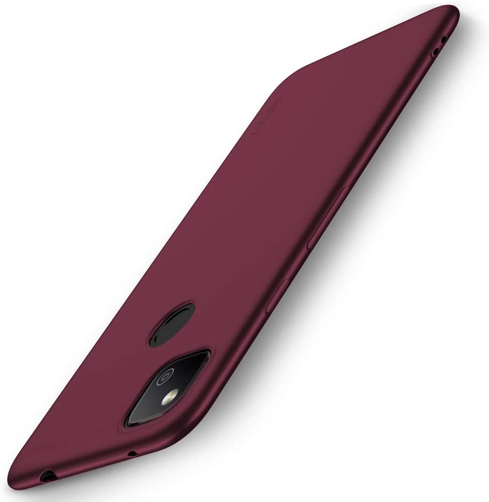X-Level Google Pixel 4A Case Slim Fit Mobile Phone Case [Guardian Series] Soft TPU Matte Finish Ultra-Thin Light Protective Cell Phone Back Cover for Google Pixel 4A-Black  X-level Wine Red  