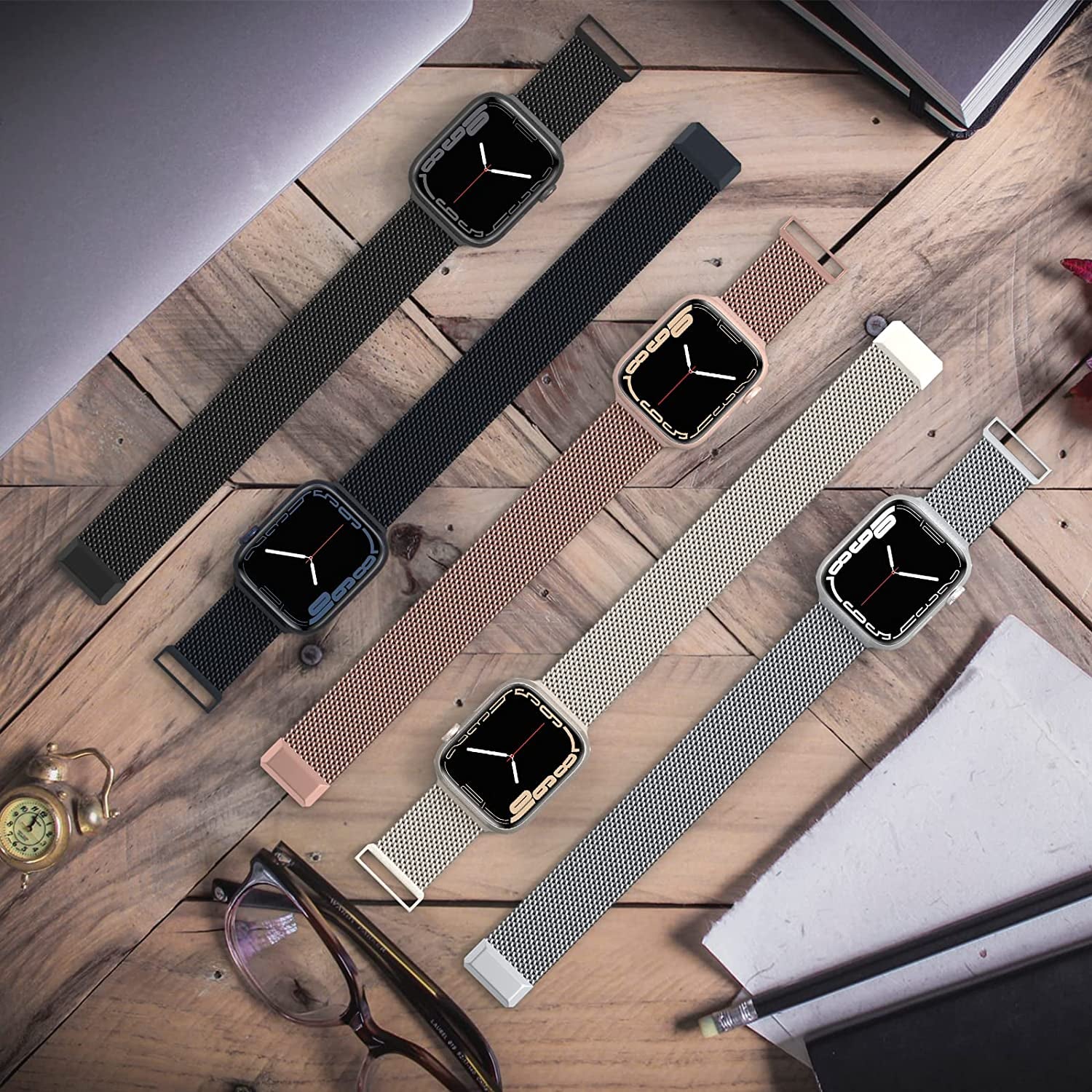 EPULY Compatible with Apple Watch Band 42Mm 44Mm 45Mm 49Mm 38Mm 40Mm 41Mm,Stainless Steel Mesh Loop Magnetic Clasp Bands for Iwatch Ultra Series 8 SE 7 6 5 4 3 2 1 Women Men  EPULY   