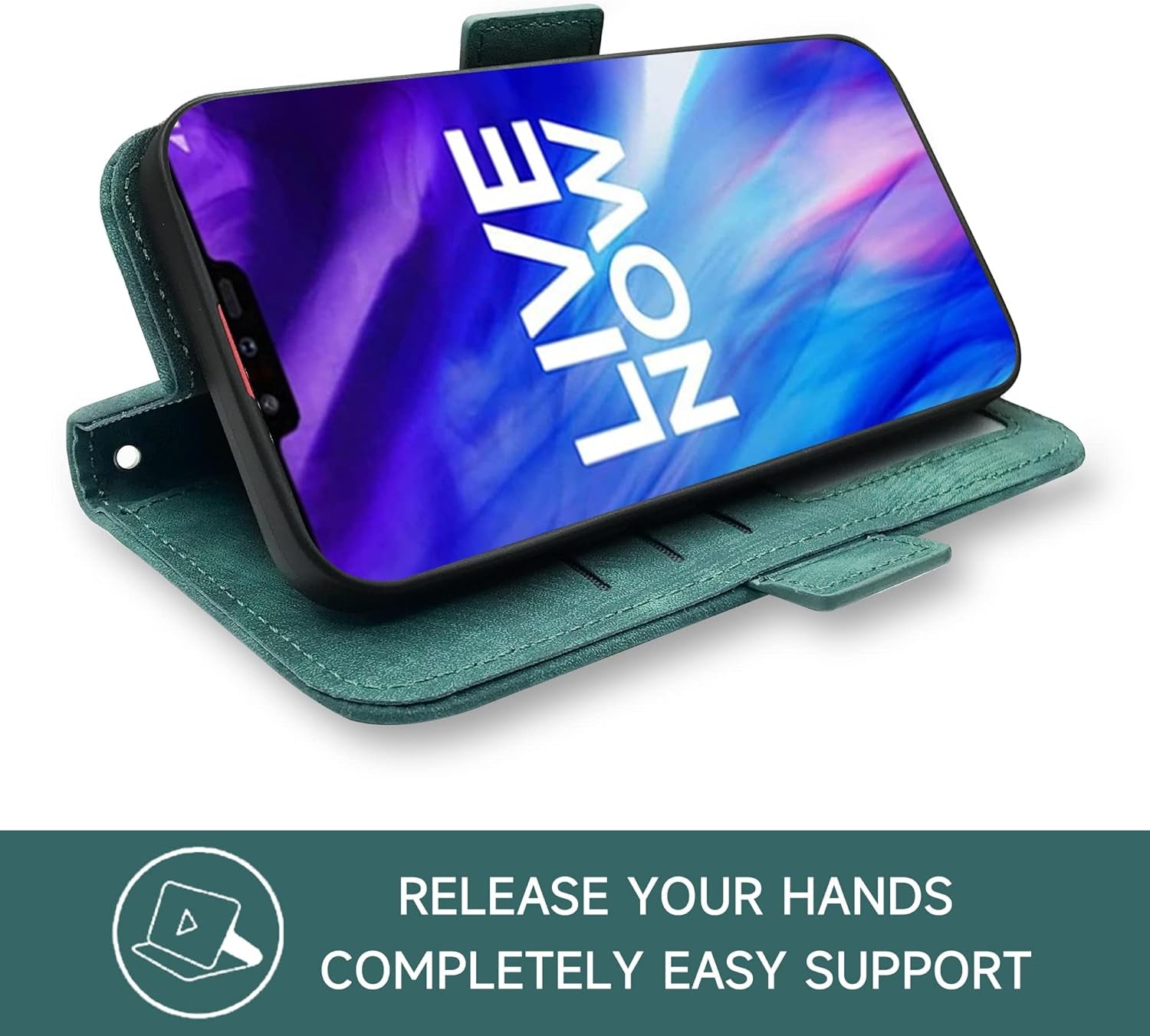 Furiet Compatible with LG V40 Thinq Wallet Case Wrist Strap Lanyard Leather Flip Card Holder Stand Cell Accessories Phone Cover for LGV40 Storm V 40 Thin Q V40Thinq LG40 40V 40Thinq Women Green  Furiet   