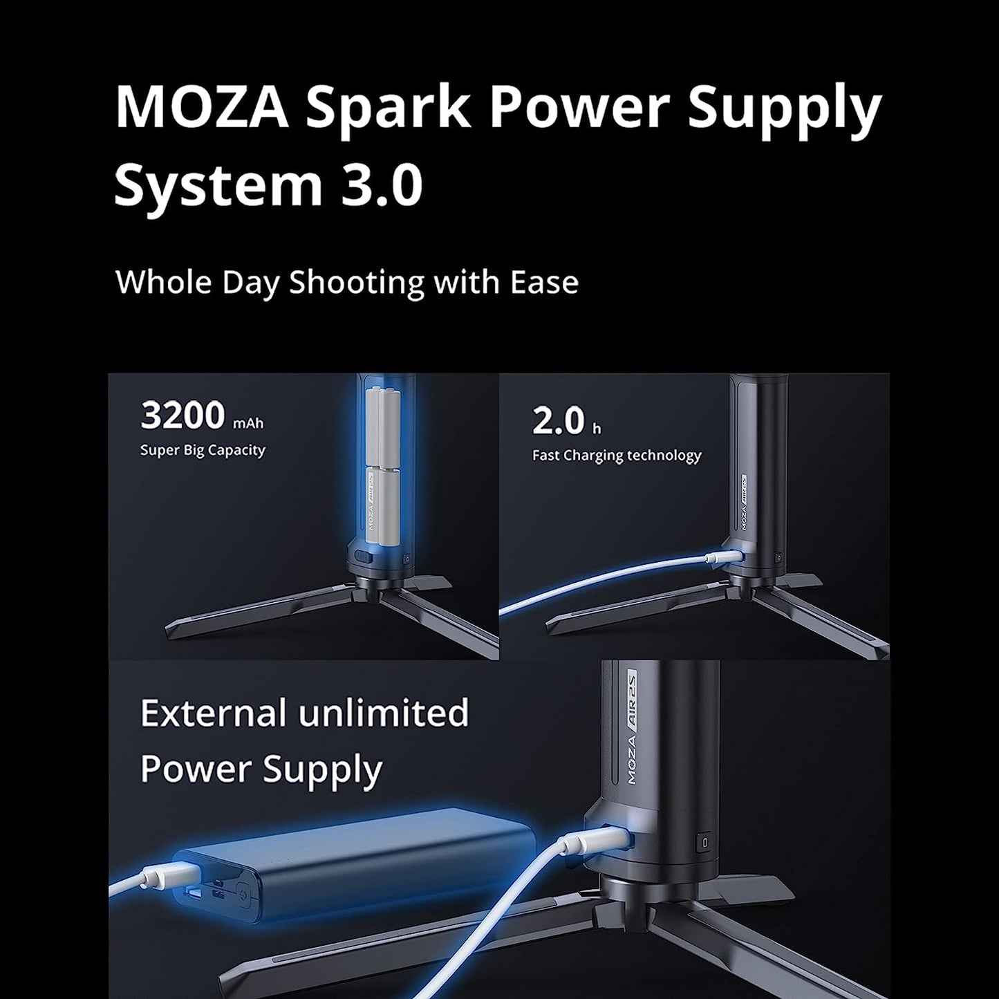 MOZA Air 2S 3-Axis Handheld Gimbal Camera Stabilizer 4.2Kg Payload Smart Micro Handwheel Gimbal for Mirrorless DSLR Cameras  MOZA-CN-824   