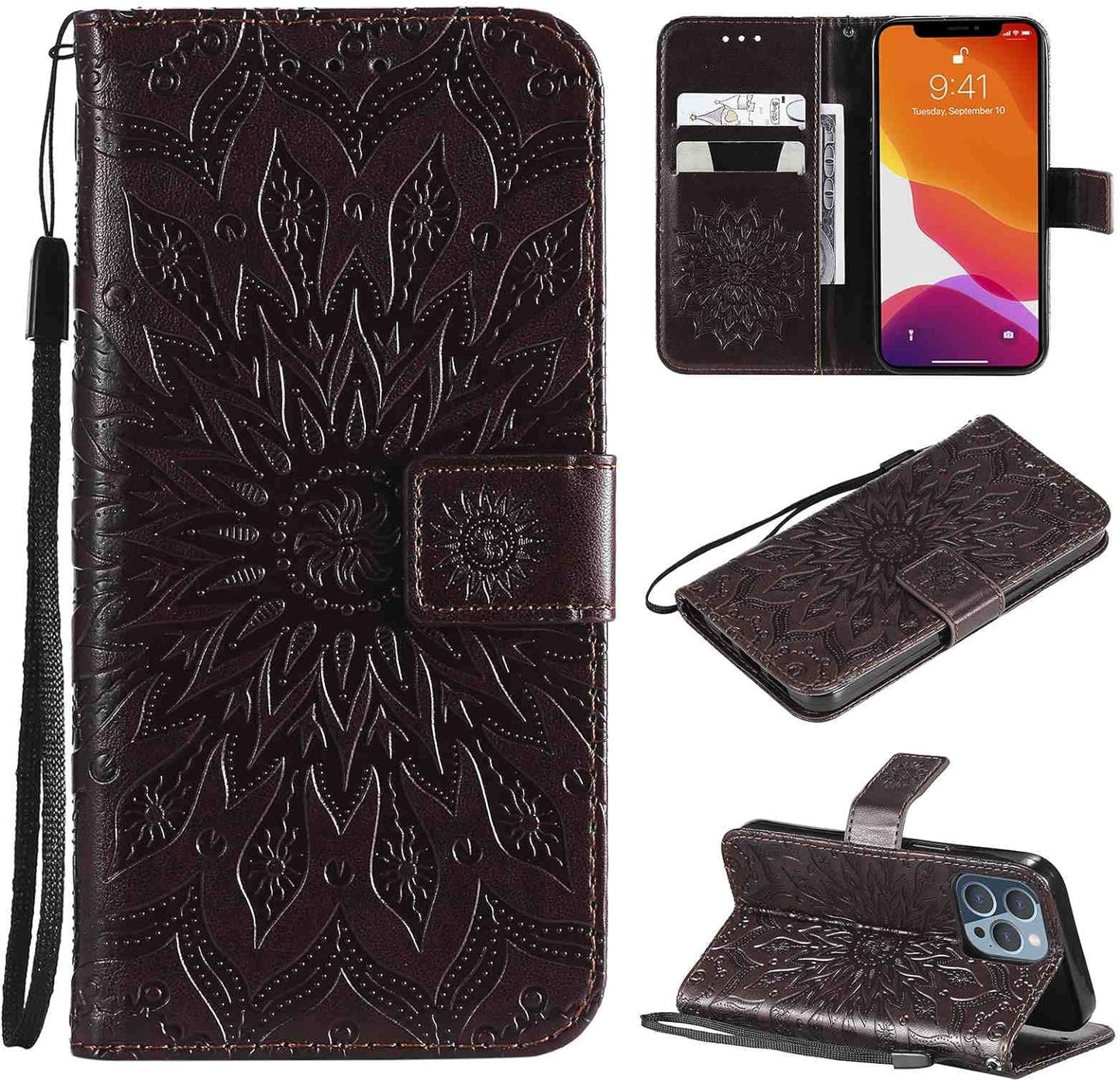 Fansipro Phone Cover Wallet Folio Case for LG G6, Premium PU Leather Slim Fit Cover for LG G6, 2 Card Slots, Exact Fitting, Green  Fansipro Brown  