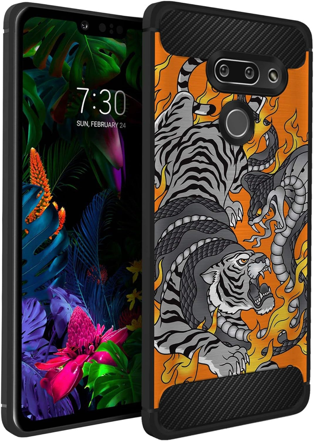 Casesondeck Case Compatible with [LG G8 Thinq/Lg G8] Pictorial Patterned TPU Design Case Flexible Slim and Elegant (Astronaut)  CasesonDeck Cobra Tiger  