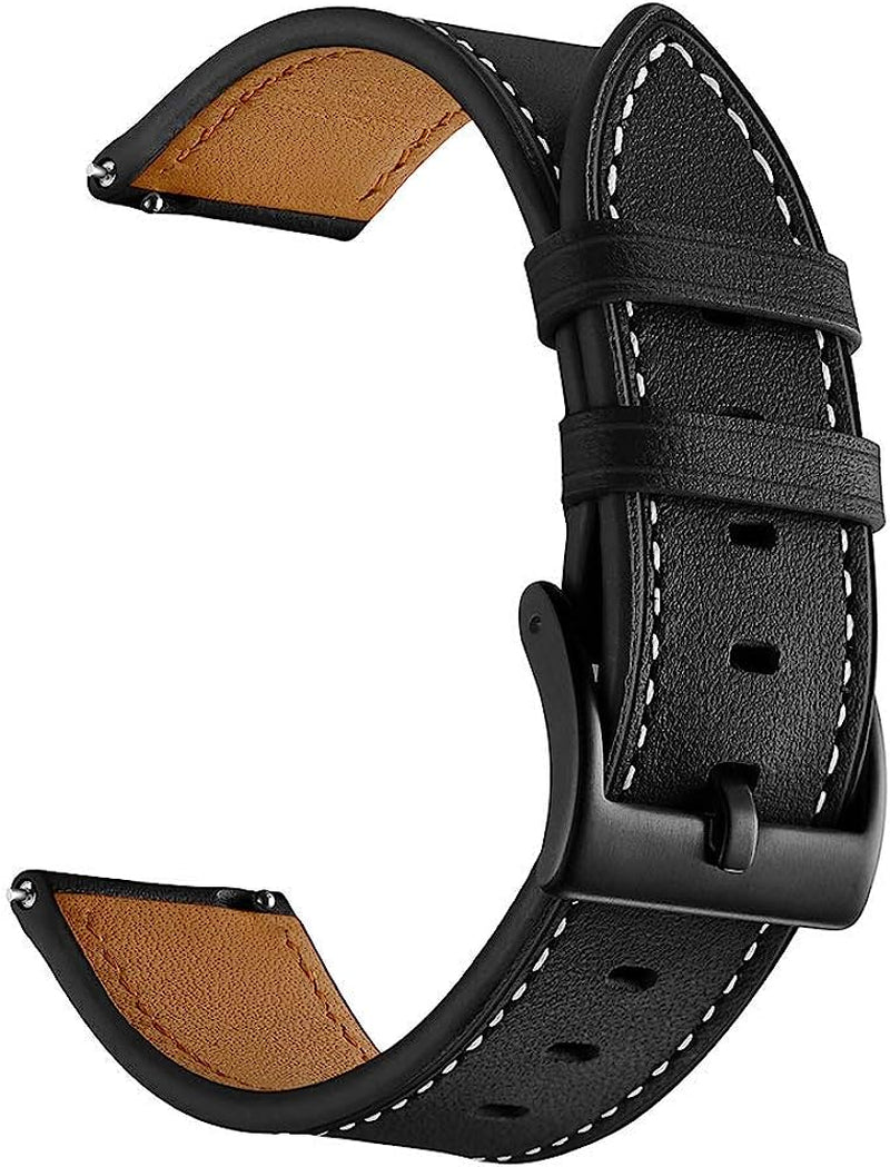 20Mm Leather Bands for Samsung Galaxy Watch 5 Band 44Mm 40Mm / Galaxy Watch 5 Pro 45Mm Band 2022 / Galaxy Watch Active 2 Band 40Mm 44Mm / Galaxy Watch 4 / 4 Classic Bands for Men Women Leather Strap  HATALKIN   