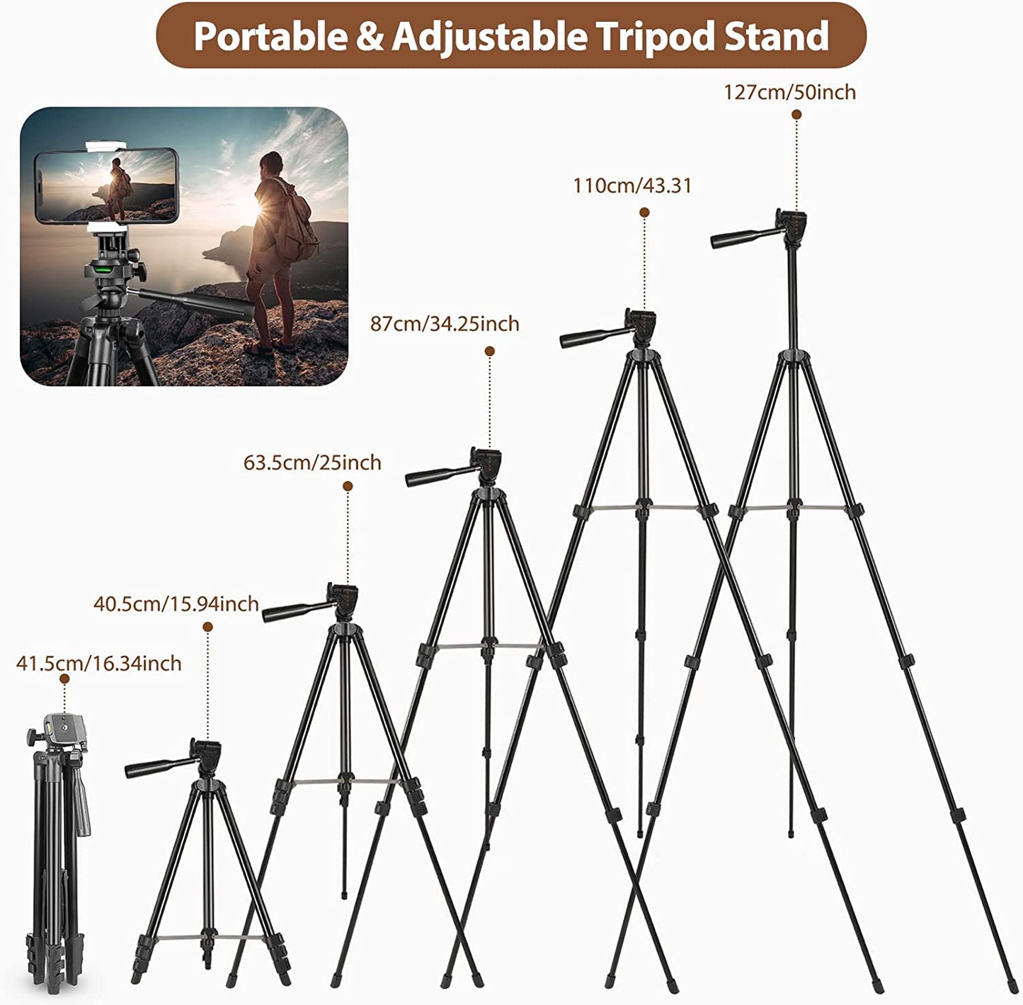 Aureday 10” Ring Light with 50Inch Tripod Stand Bundle with Mini Selfie Light  Aureday   
