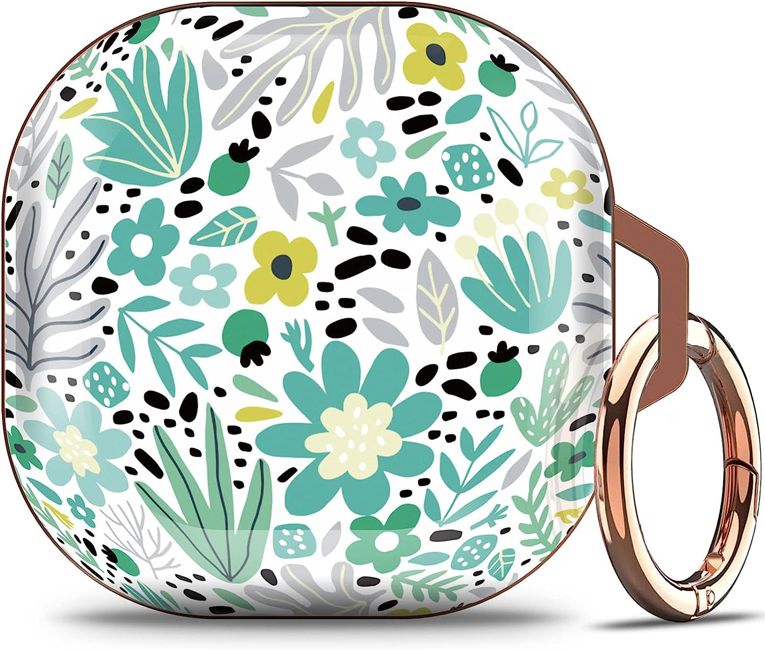 Happypapa Case for Samsung Galaxy Buds2 Pro (2022)/ Galaxy Buds 2 (2021)/ Galaxy Buds Pro (2021)/ Galaxy Buds Live (2020) for Women Girls Kids Men Full Protective Case Cover (Flowers Berries)  Happypapa Green Flower  