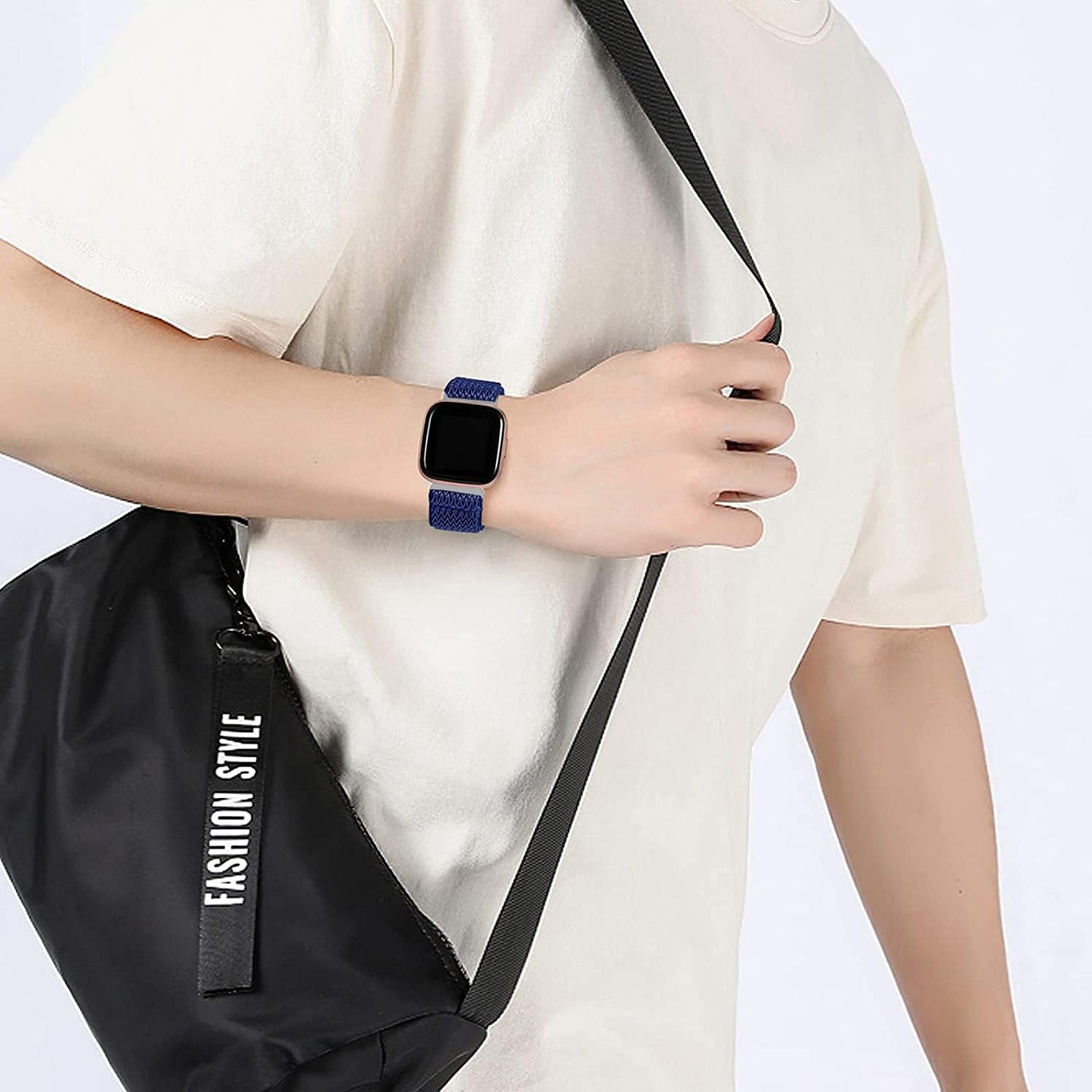 3 Pack Elastic Nylon Bands Compatible with Fitbit Sense/Versa 3, Soft Adjustable Breathable Sport Replacement Wristbands Straps for Woman Man  voma   