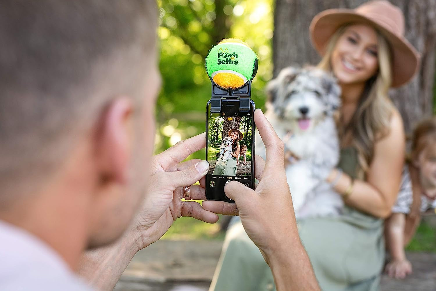 Pooch Selfie: Cell Phone Dog Universal Selfie Stick, Dog Training, Tennis Ball for Dogs Photos, Pet Selfie Tool Get Your Pooches Attention (AS SEEN on Shark Tank) - Green  Clever Dog Products LLC   
