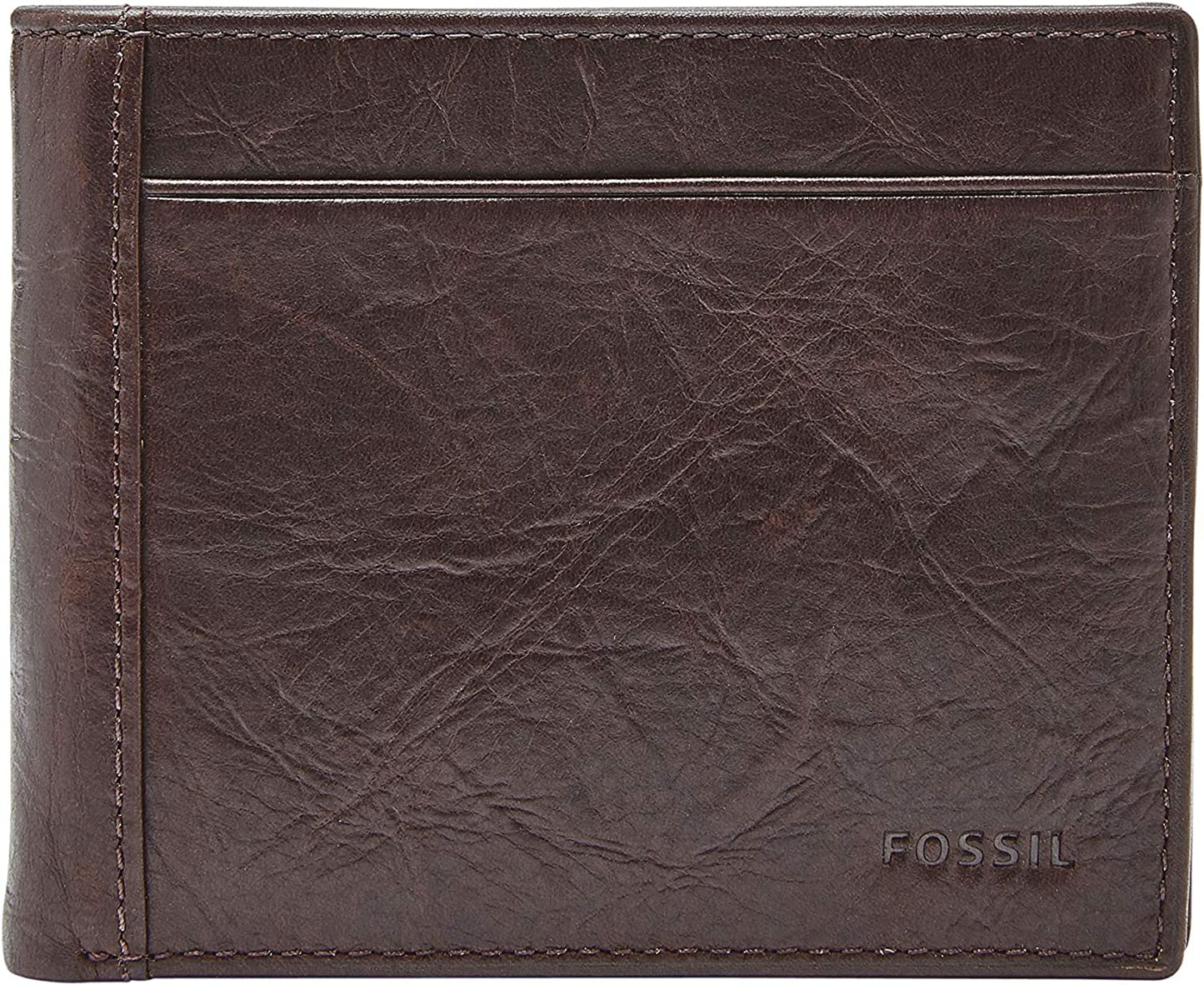 Fossil Men'S Leather Bifold Wallet with Coin Pocket  Fossil Neel Brown  