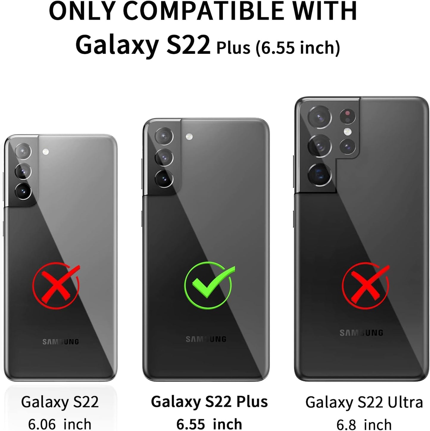 SZFIRSTEY Case for Galaxy S22 Plus, Drop Protection Rugged Shockproof Military Protective Bumper Phone Cover Armor Heavy Duty for Samsung Galaxy S22 plus (Hot Pink/White)  SZFIRSTEY   