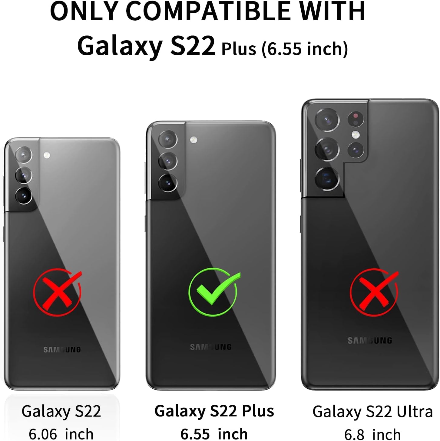 SZFIRSTEY Case for Galaxy S22 Plus, Drop Protection Rugged Shockproof Military Protective Bumper Phone Cover Armor Heavy Duty for Samsung Galaxy S22 plus (Hot Pink/White)  SZFIRSTEY   