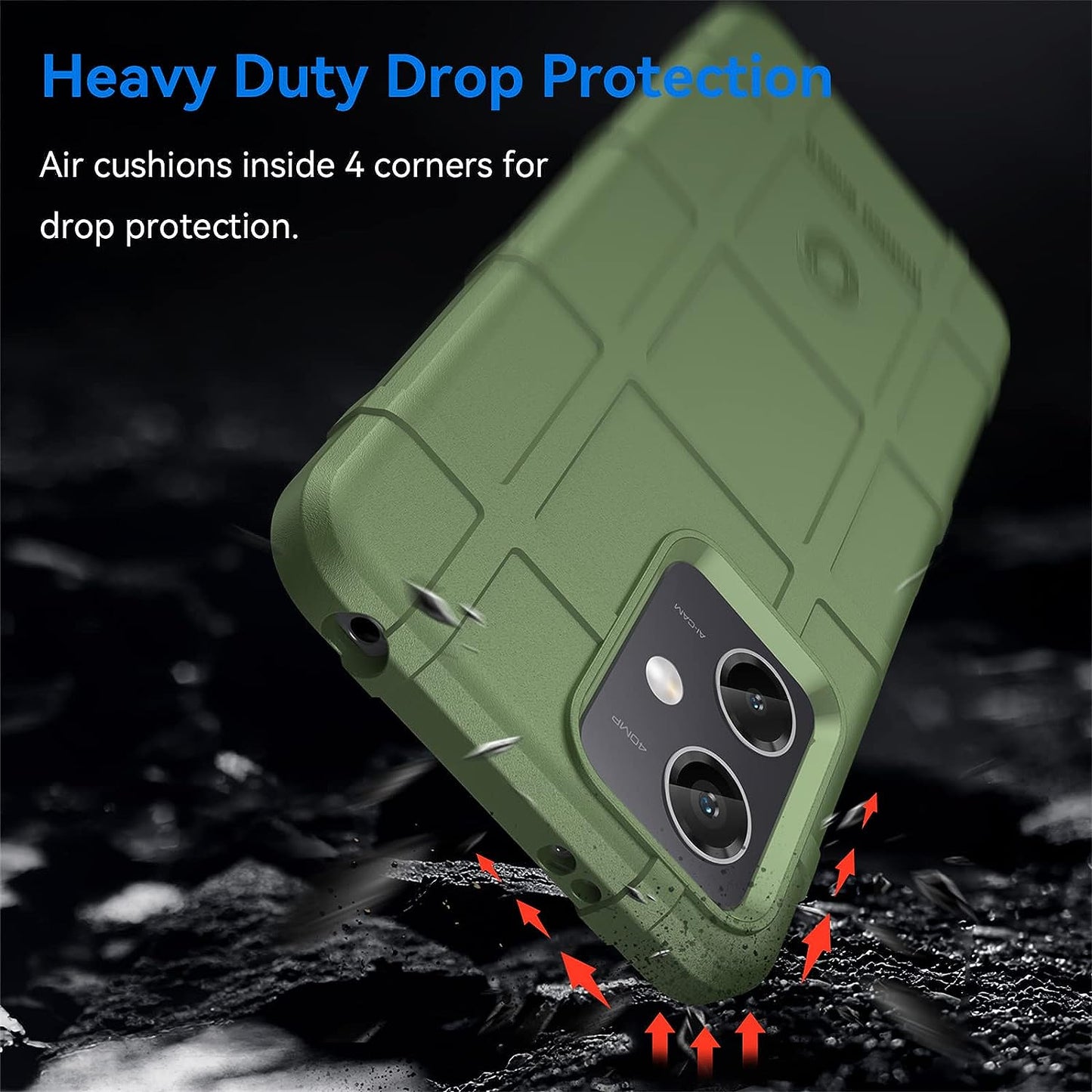 Ephoou Slim Phone Case for Xiaomi Redmi Note 12 5G,Rugged Shield Protective Cover with Military Grade Shockproof Protection Case Compatible with Xiaomi Redmi Note 12 5G/Xiaomi Poco X5 6.67" Hd-Green  Ephoou   