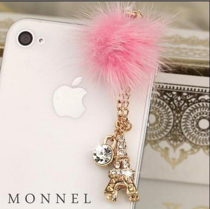 IP658-B Pairs Eiffel Tower Chain Charm Cell Phone Dust Plug for Cellphone Android Phone Ipad Ipod with 3.5Mm Earphone Jack  Monnel   