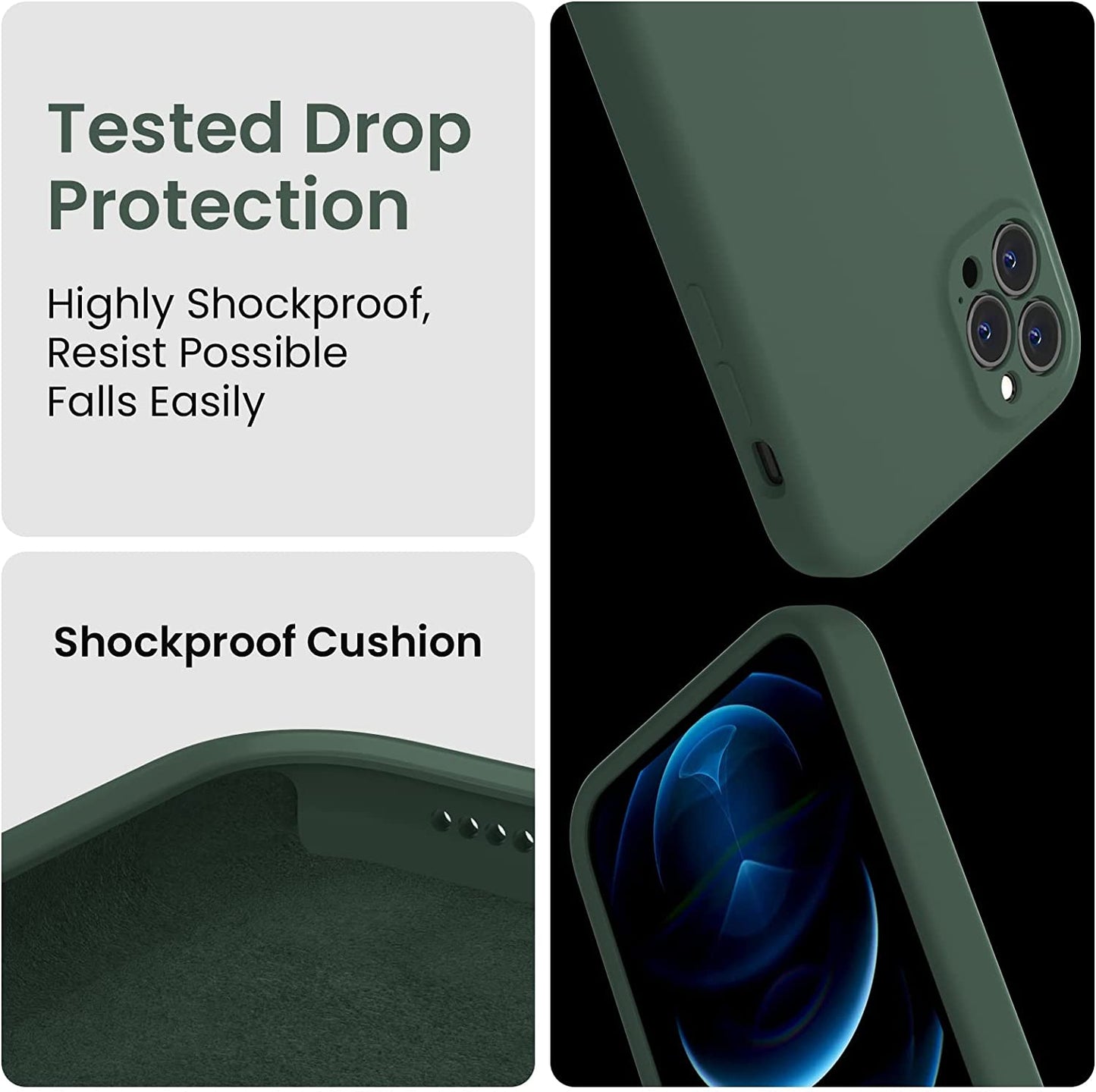 Firenova for Iphone 14 Pro Max Case, Silicone Upgraded [Camera Protection] Case with [2 Screen Protectors], Soft Anti-Scratch Microfiber Lining Inside, 6.7 Inch, Alpine Green  FireNova   