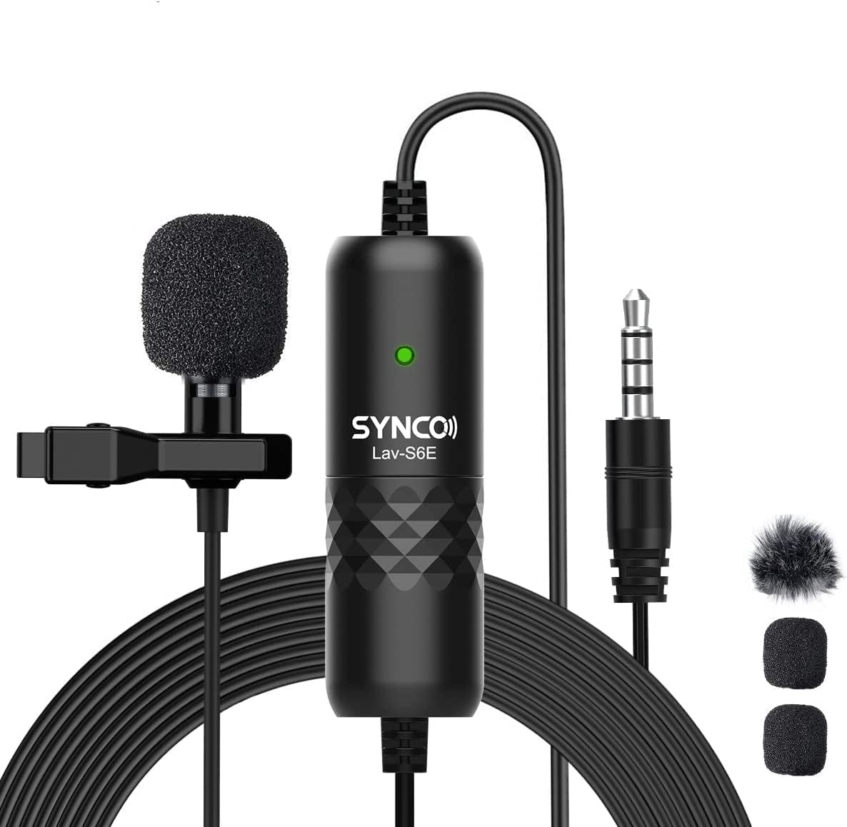 Lavalier Microphone, Moman S6E Mini Lapel Mic Omnidirectional Condenser for 6M 360°Recording for Smartphone Camera PC Laptop Youtube Interview Video Vlogging, Lavalier-Microphone-Lapel-Phone-Camera  SYNCO   