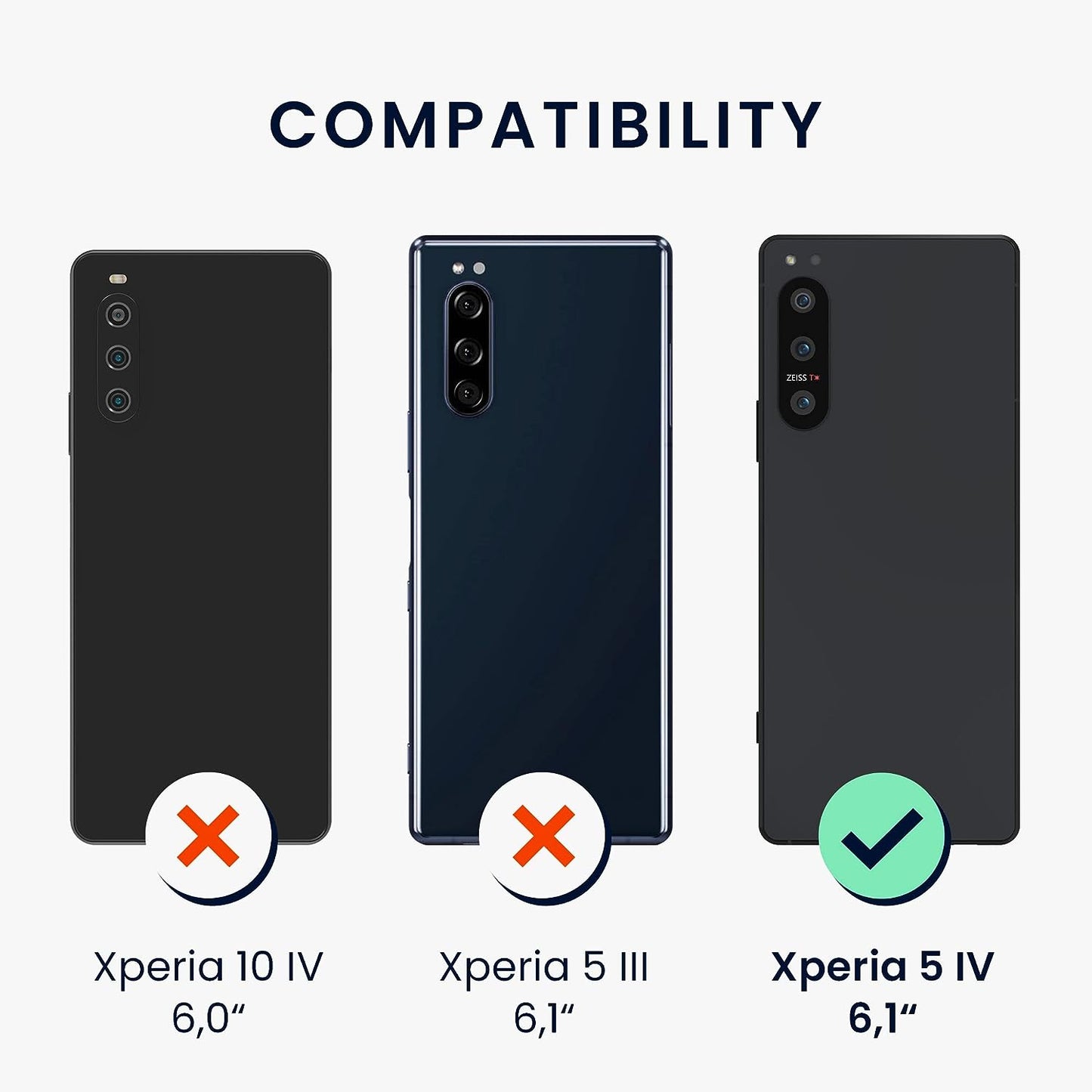 Kwmobile Case Compatible with Sony Xperia 5 IV Case - Soft Slim Protective TPU Silicone Cover - Teal Matte  KW-Commerce   