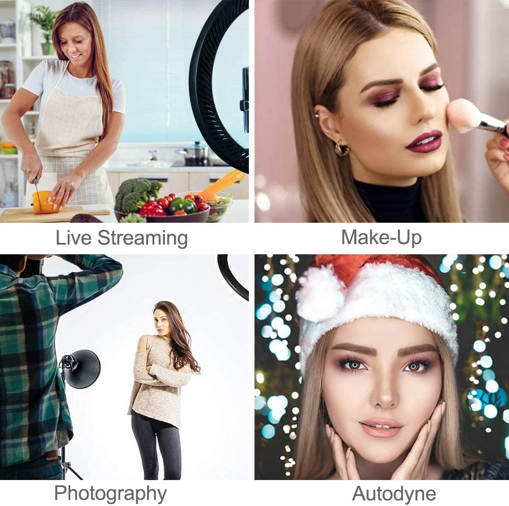 Godox LR150 18 Inch LED Ring Light with Tripod Stand & Phone Holder,3000K-6000K Dimmable Selfie Ring Light for Makeup Studio Portrait Youtube Tiktok Vlog Video Shooting (Black)  Godox   