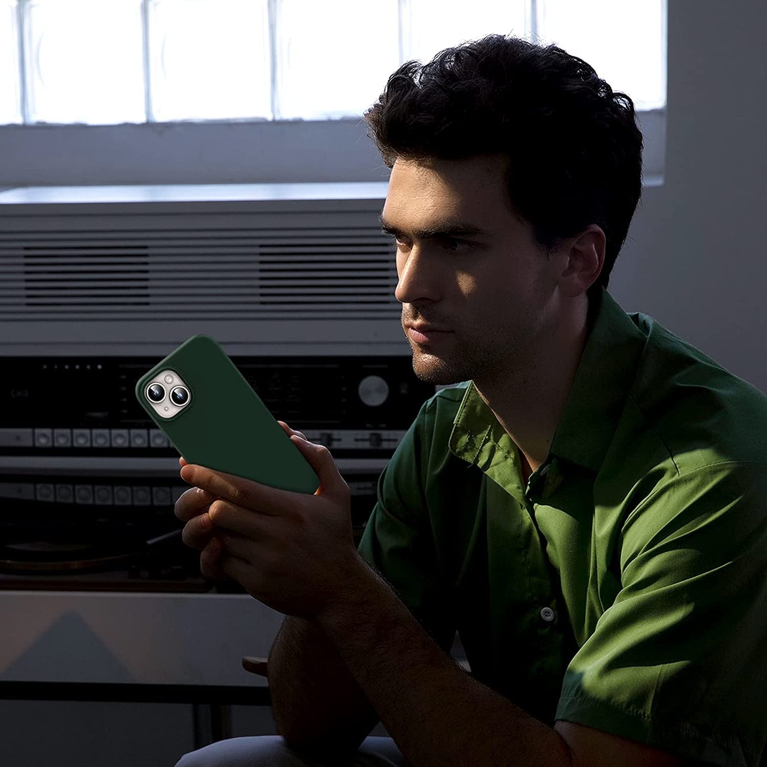 TOCOL [5 in 1 for Iphone 14 Case, with 2 Pack Screen Protector + 2 Pack Camera Lens Protector, Slim Liquid Silicone Phone Case 14 6.1 Inch, [Anti-Scratch] [Drop Protection], Alpine Green  TOCOL   