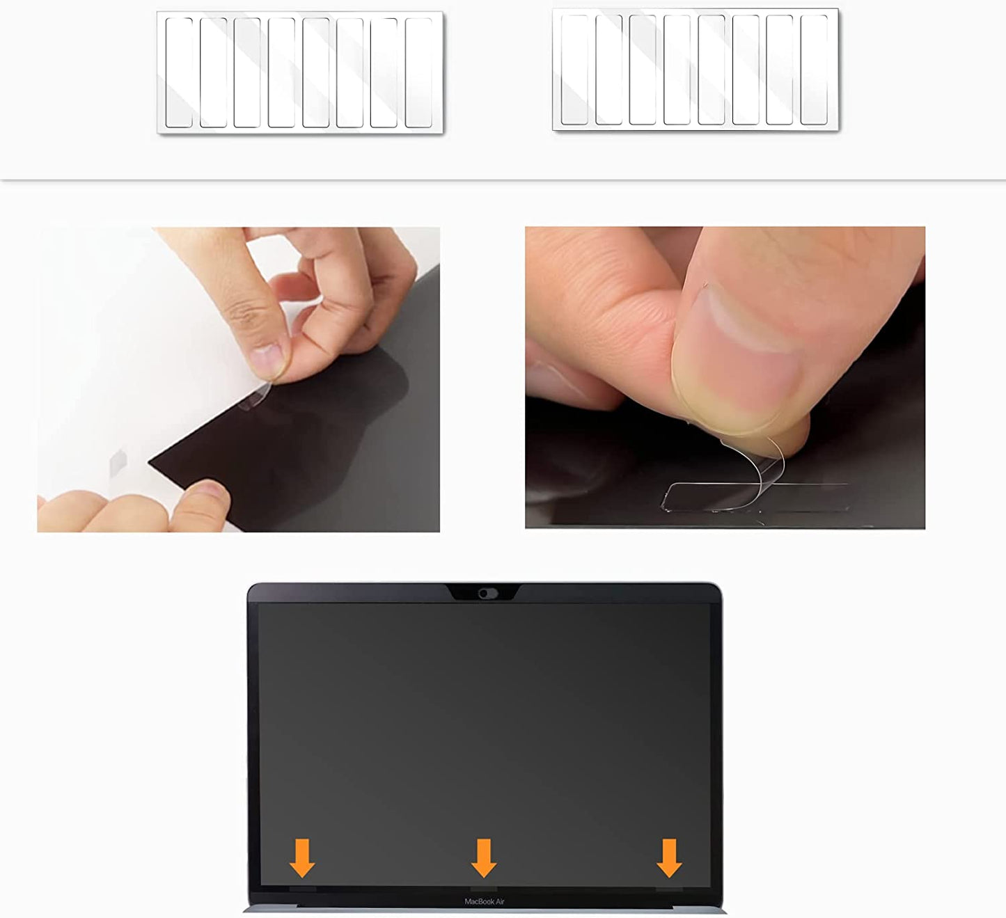 Ultra Thin Metal Magnet Web Camera Cover Silde for Macbook Pro Laptops Smartphone Mac PC Tablets, Adhesive Tabs Fix Bottom of Magnetic Privacy Screen  Mamol   