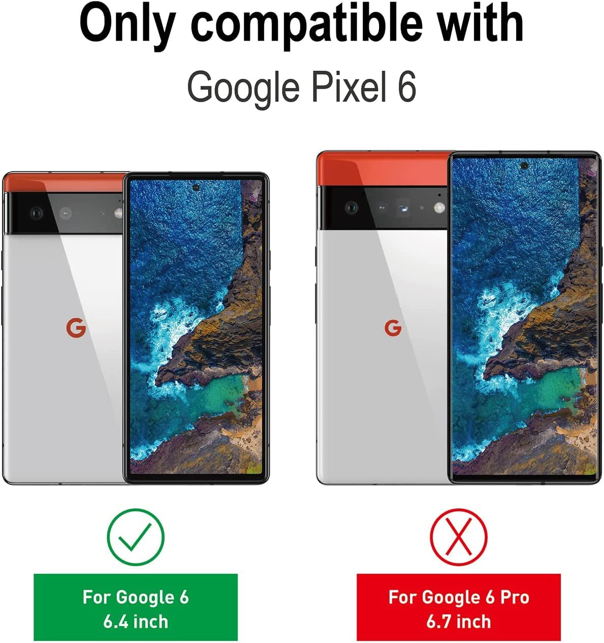 Pixel 6 Screen Protector Tempered Glass with Camera Lens Protector for Google Pixel 6 [Fingerprint Unlock][Anti-Scratch][6.4 Inch][2+ 2 Pack ]  AACL   