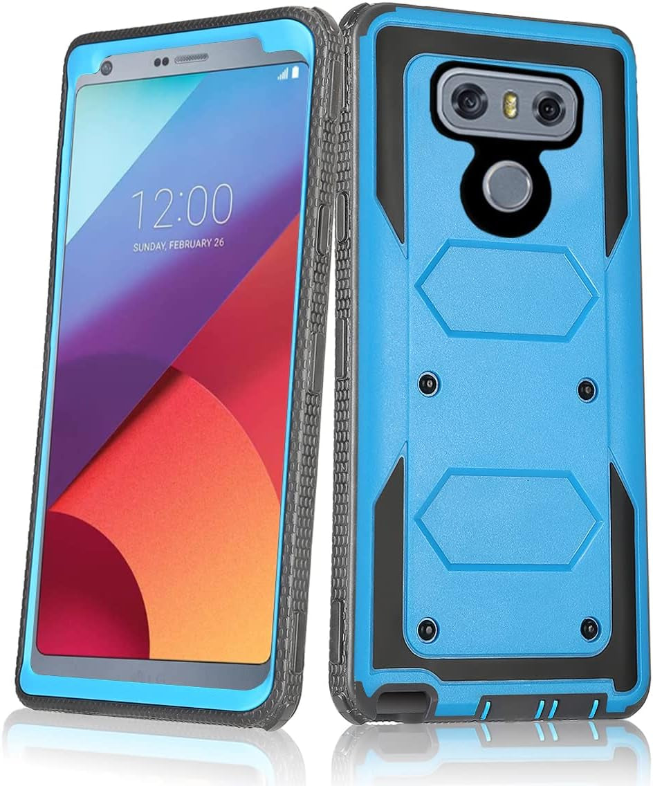 Asuwish Phone Case for LG G6 Cover Hybrid Rugged Shockproof Hard Drop Proof Full Body Protective Heavy Duty Mobile Cell Accessories LGG6 Thinq LG6 Thin Q G 6 plus G6+ 6G VS988 H872 Women Men Blue  Asuwish   