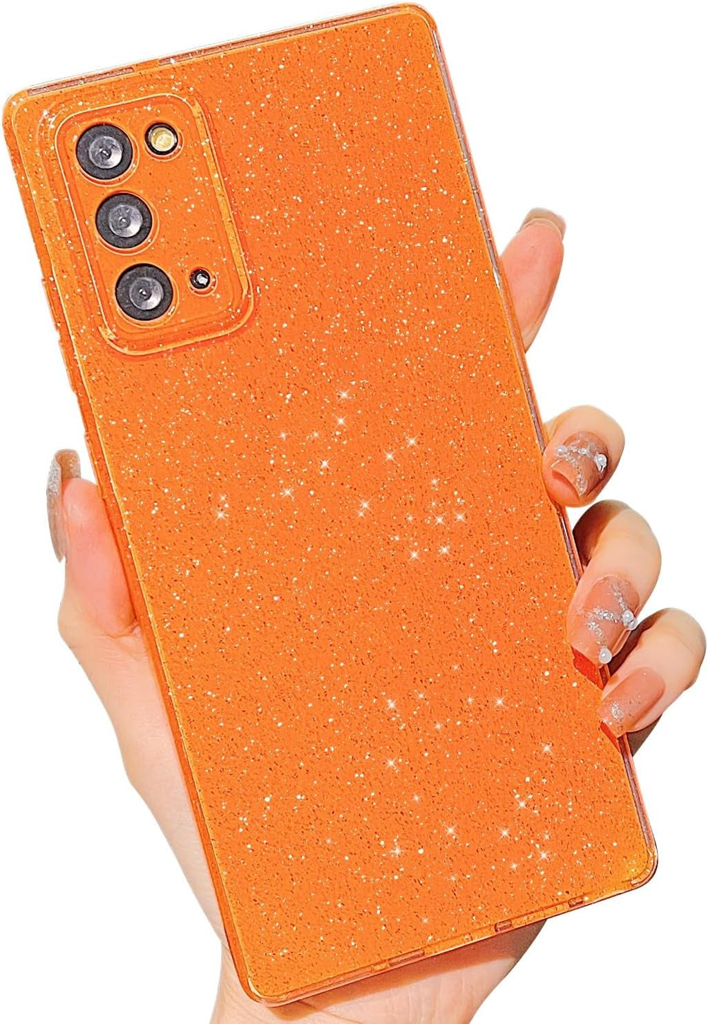 MINSCOSE Compatible with Samsung Galaxy Note 20 Ultra 5G Case,Cute Bling Glitter Thin Slim Shockproof TPU Sparkly Cover for Women Girl for Galaxy Note 20 Ultra 6.9 Inch-Mint Green  MINSCOSE Orange Samsung Galaxy Note 20 5G,6.7 Inch 