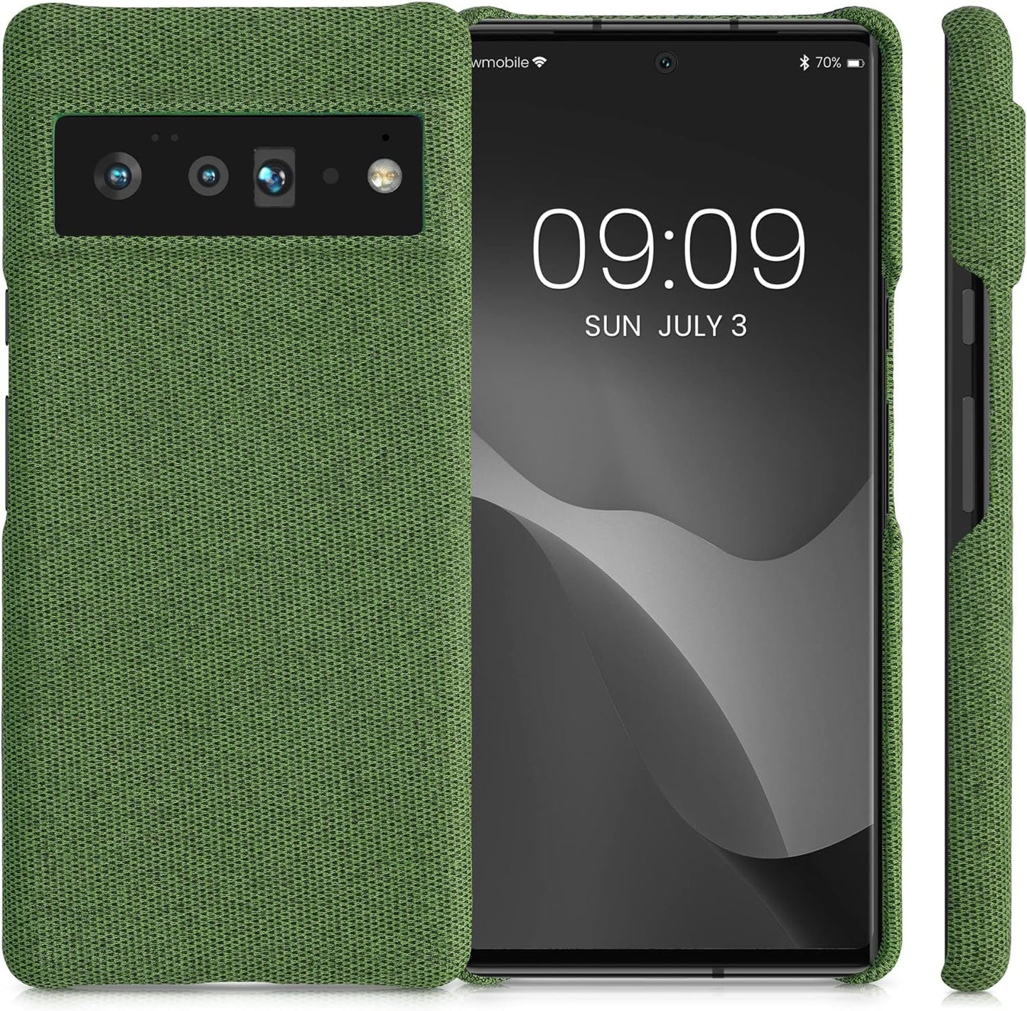 Kwmobile Case Compatible with Google Pixel 6 Pro - Case TPU and Fabric Smartphone Phone Cover in Canvas Green  KW-Commerce   